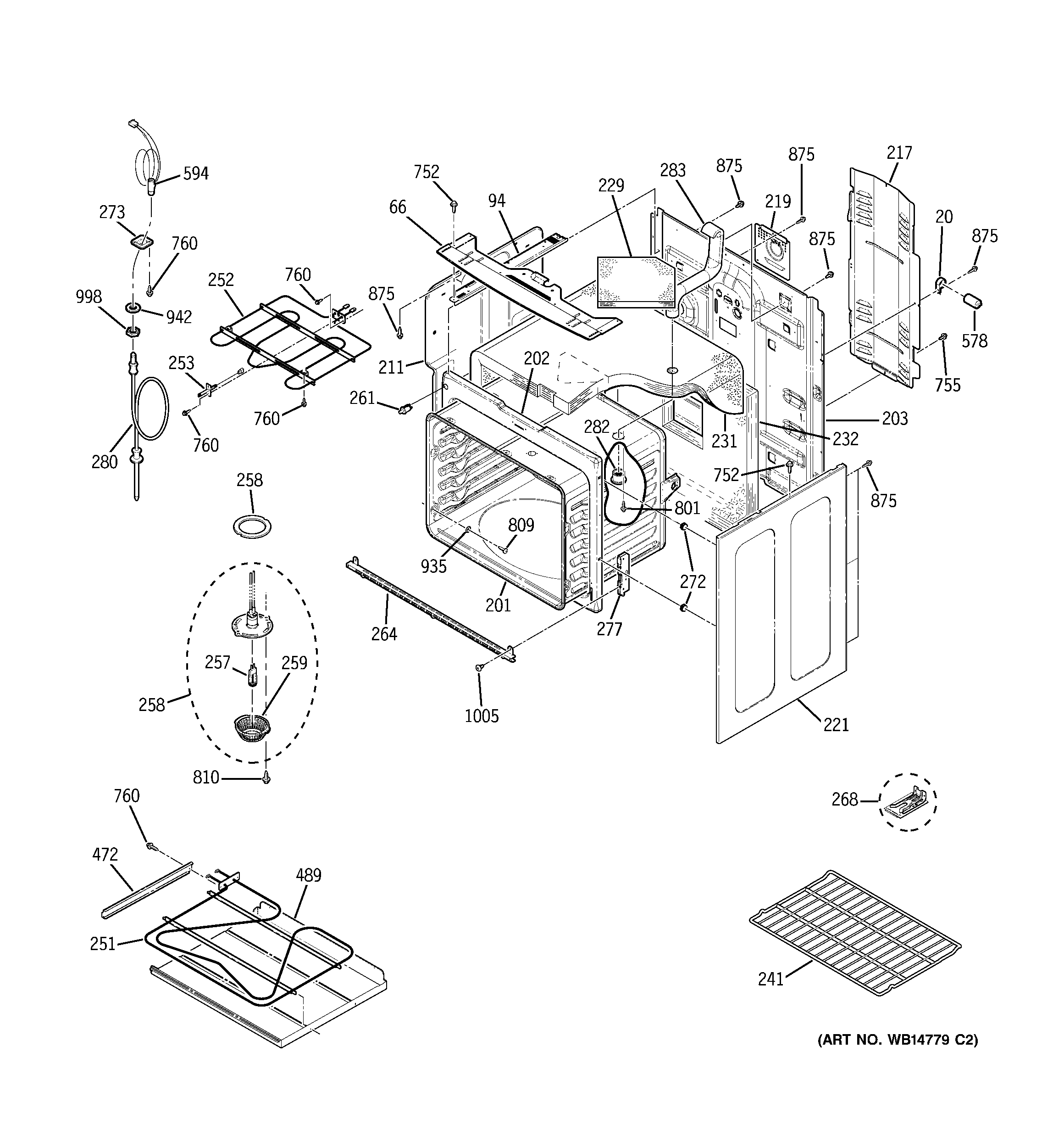 GE PB910DP1BB body parts diagram
