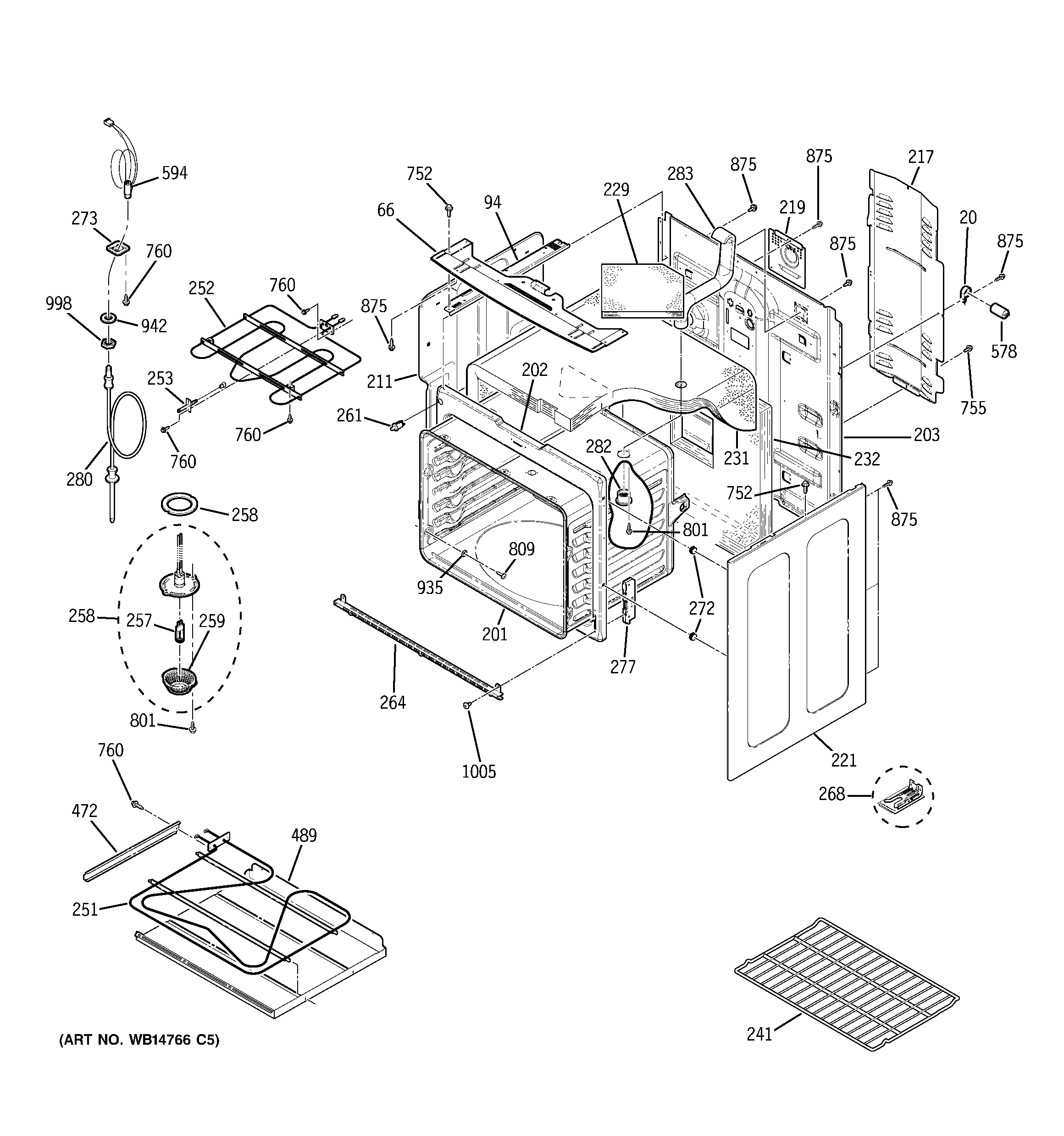 GE PB969DP1BB body parts diagram