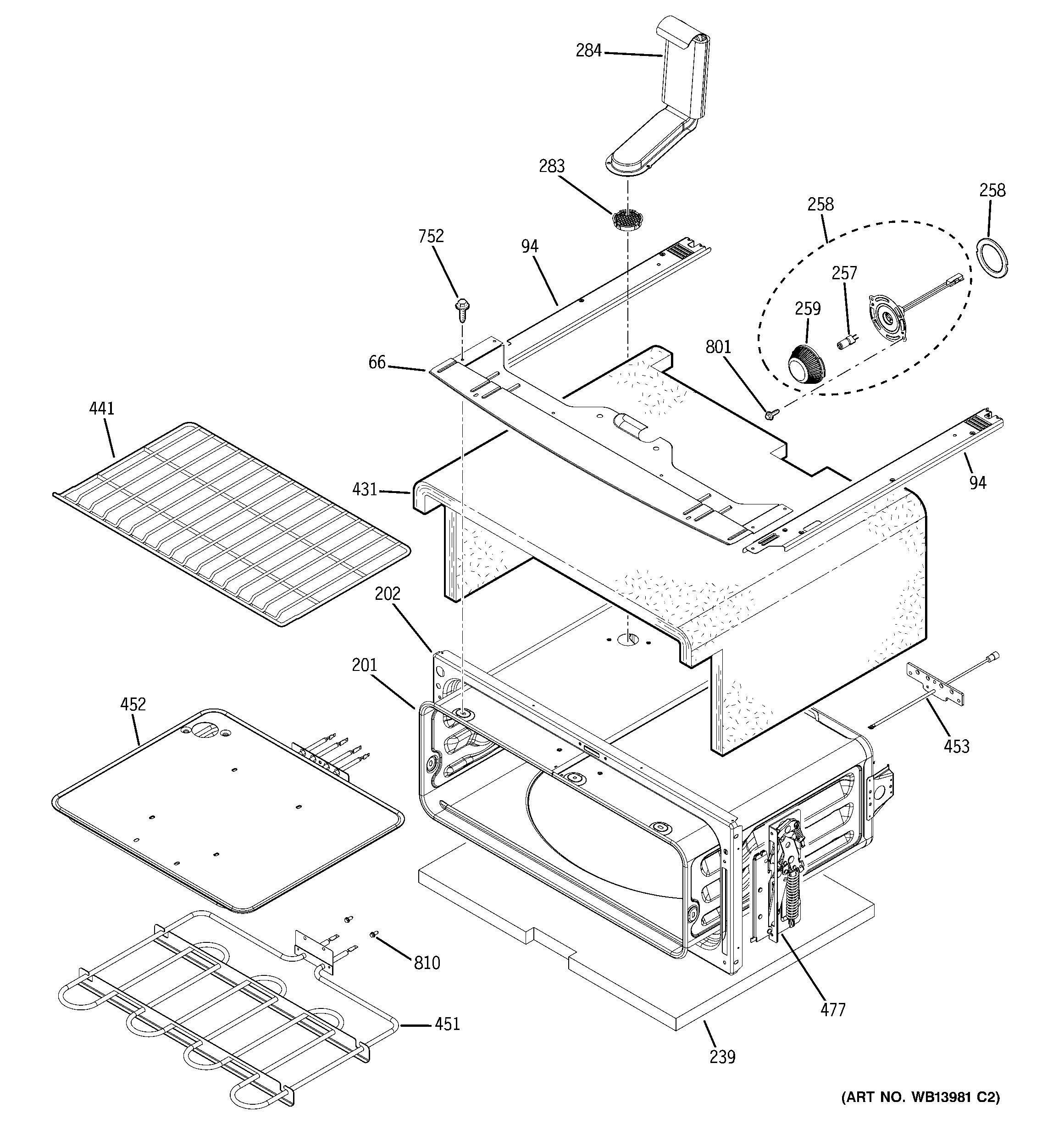 GE PB976DN1BB upper oven diagram
