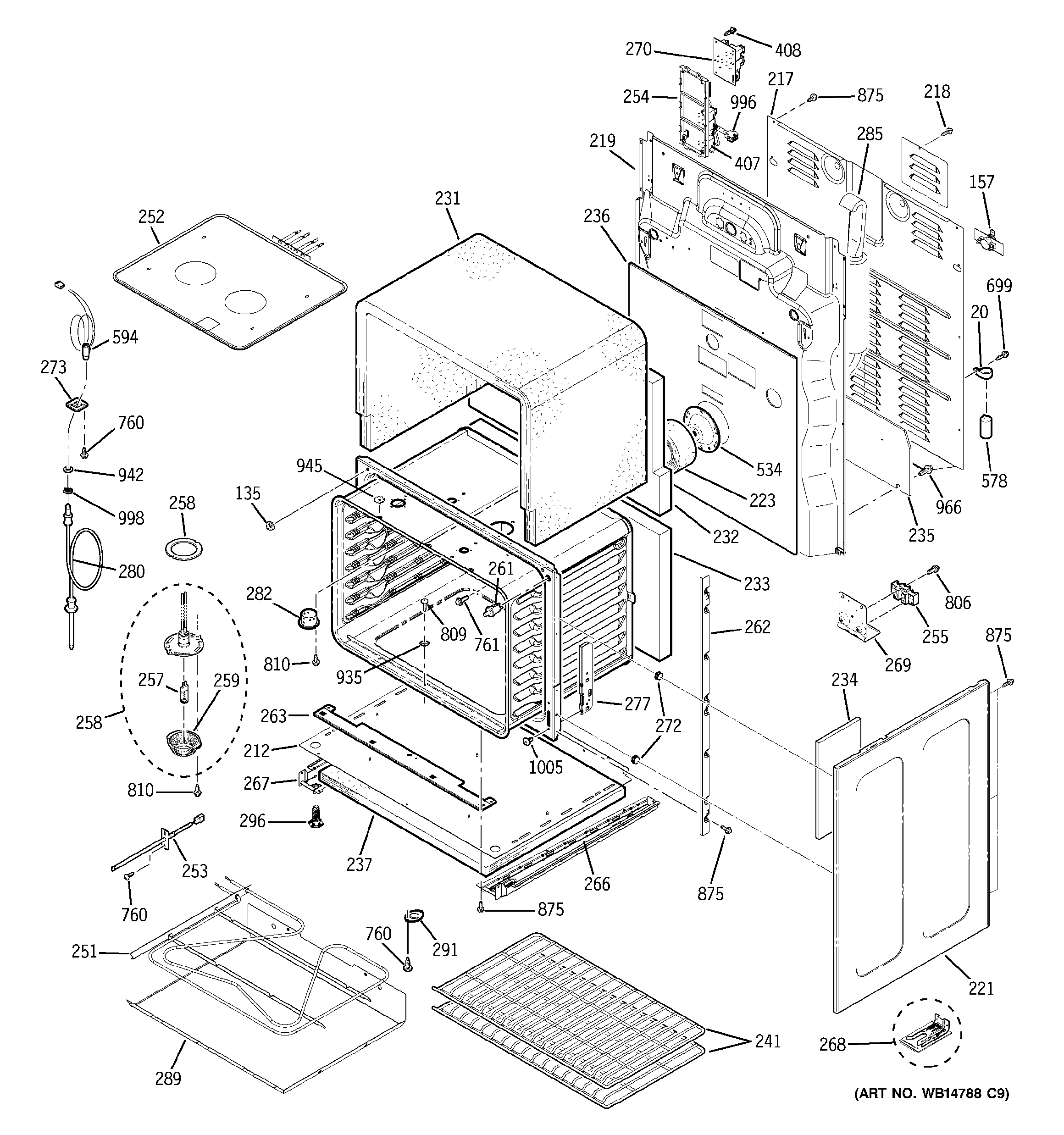 GE PB978DP1BB lower oven diagram