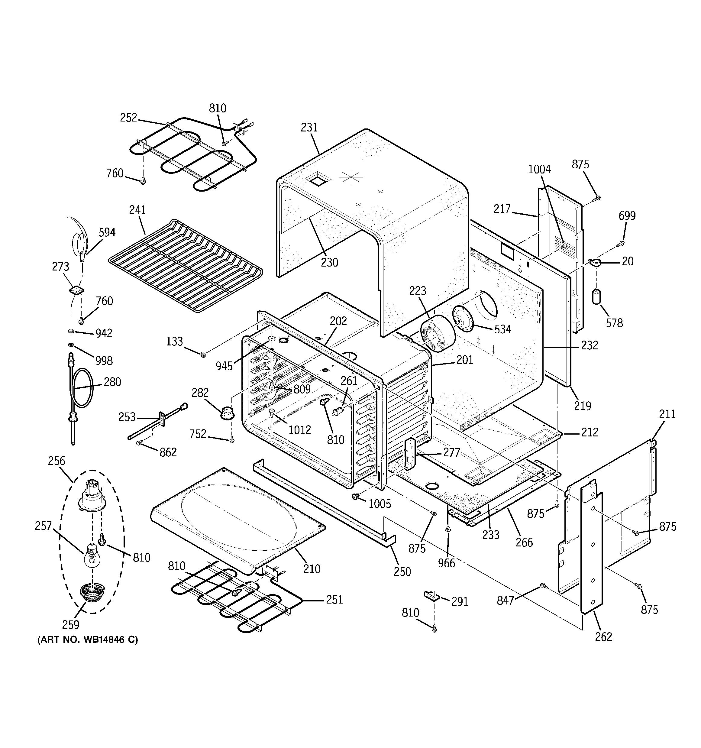 GE PD968SP1SS body parts diagram