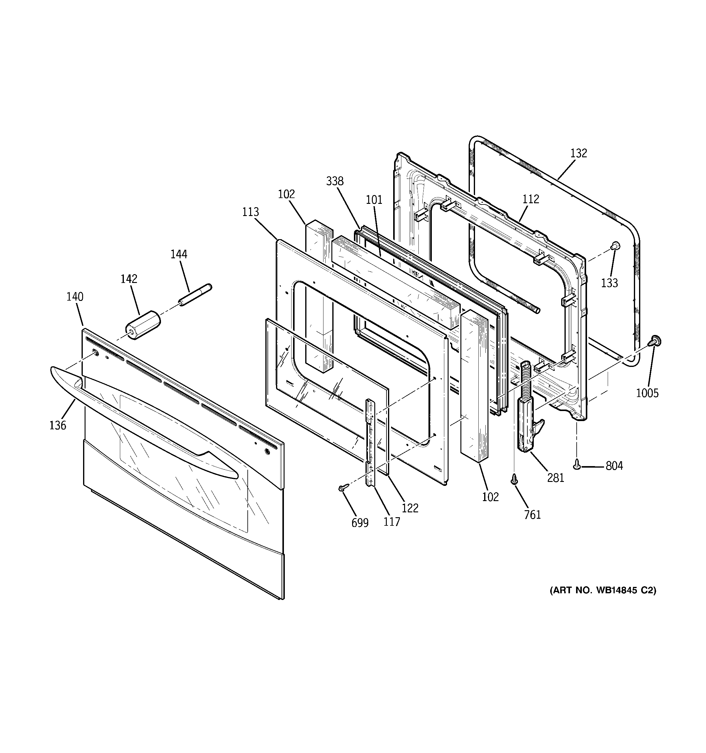 GE PS905SP1SS door diagram