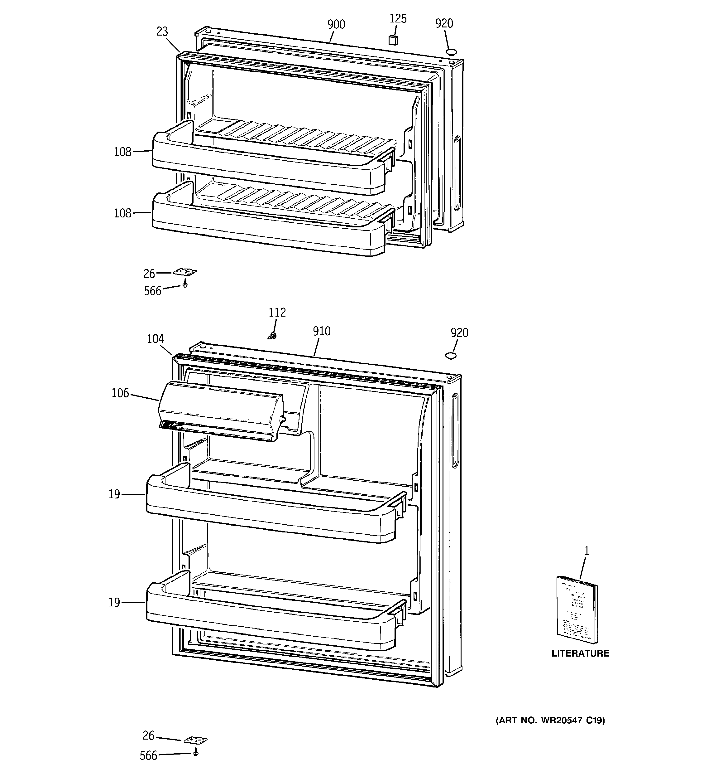 Hotpoint HTN17BBZZRCC doors diagram