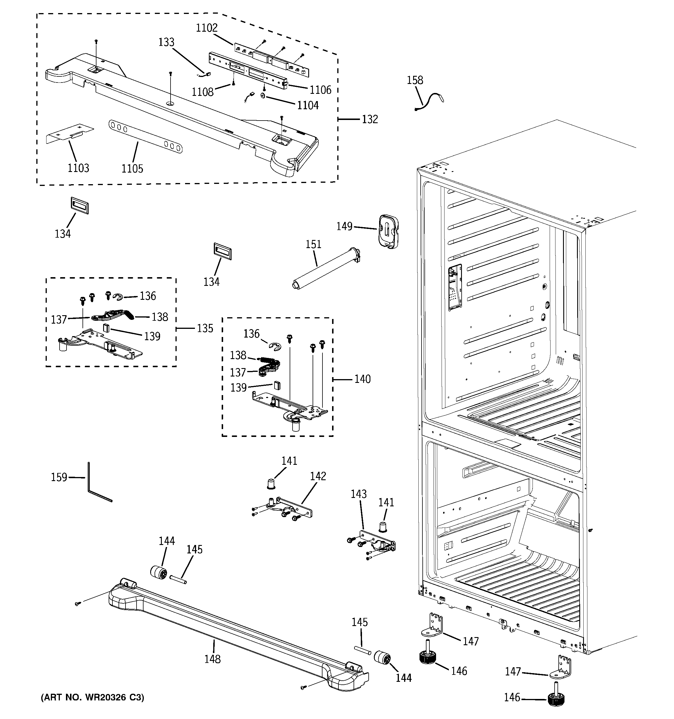 GE GFSS6KIXCSS case parts diagram