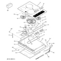 GE JP356WM3WW control panel & cooktop diagram
