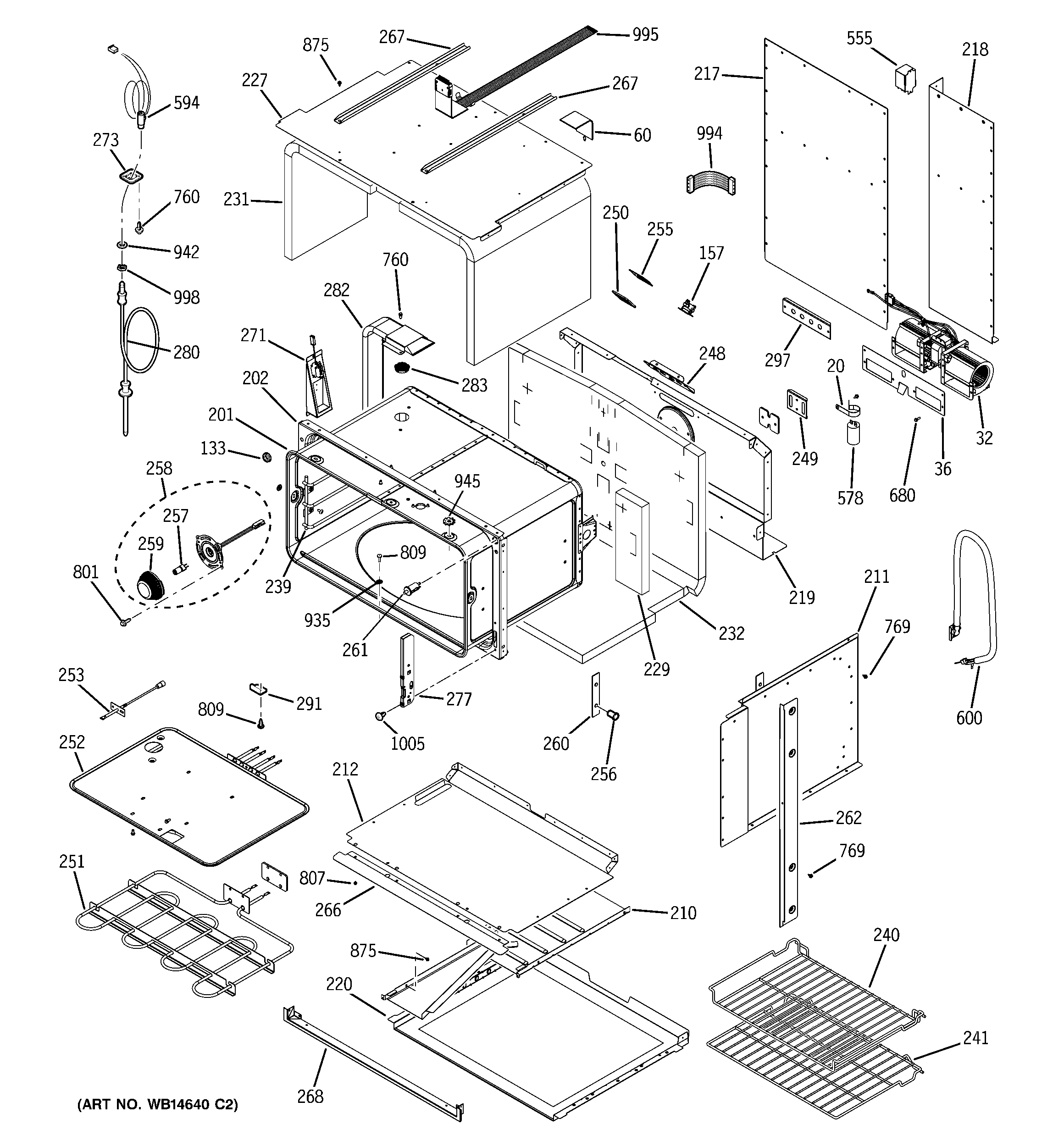 GE PT925SN3SS lower oven diagram