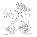 GE JGB805DEP3BB control panel & cooktop diagram