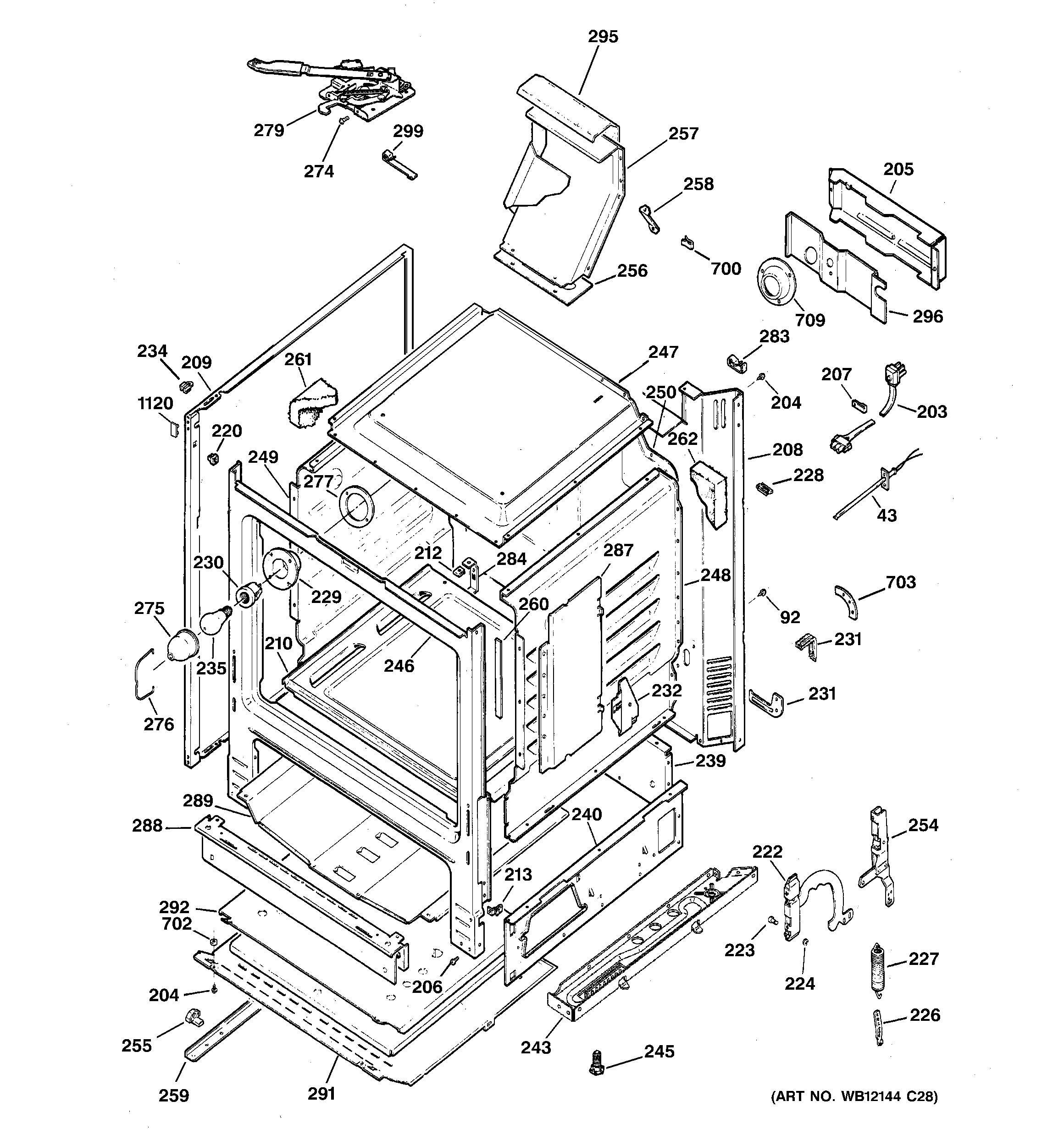 Hotpoint RGB740DEP4WH body parts diagram