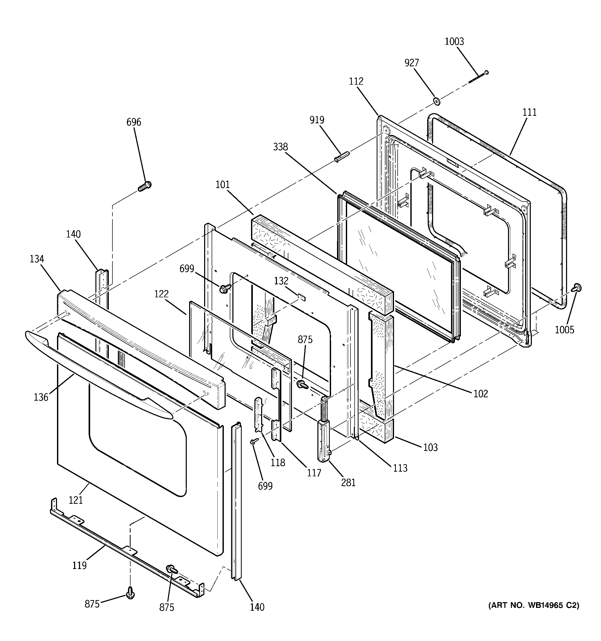 GE JB680SP2SS door diagram
