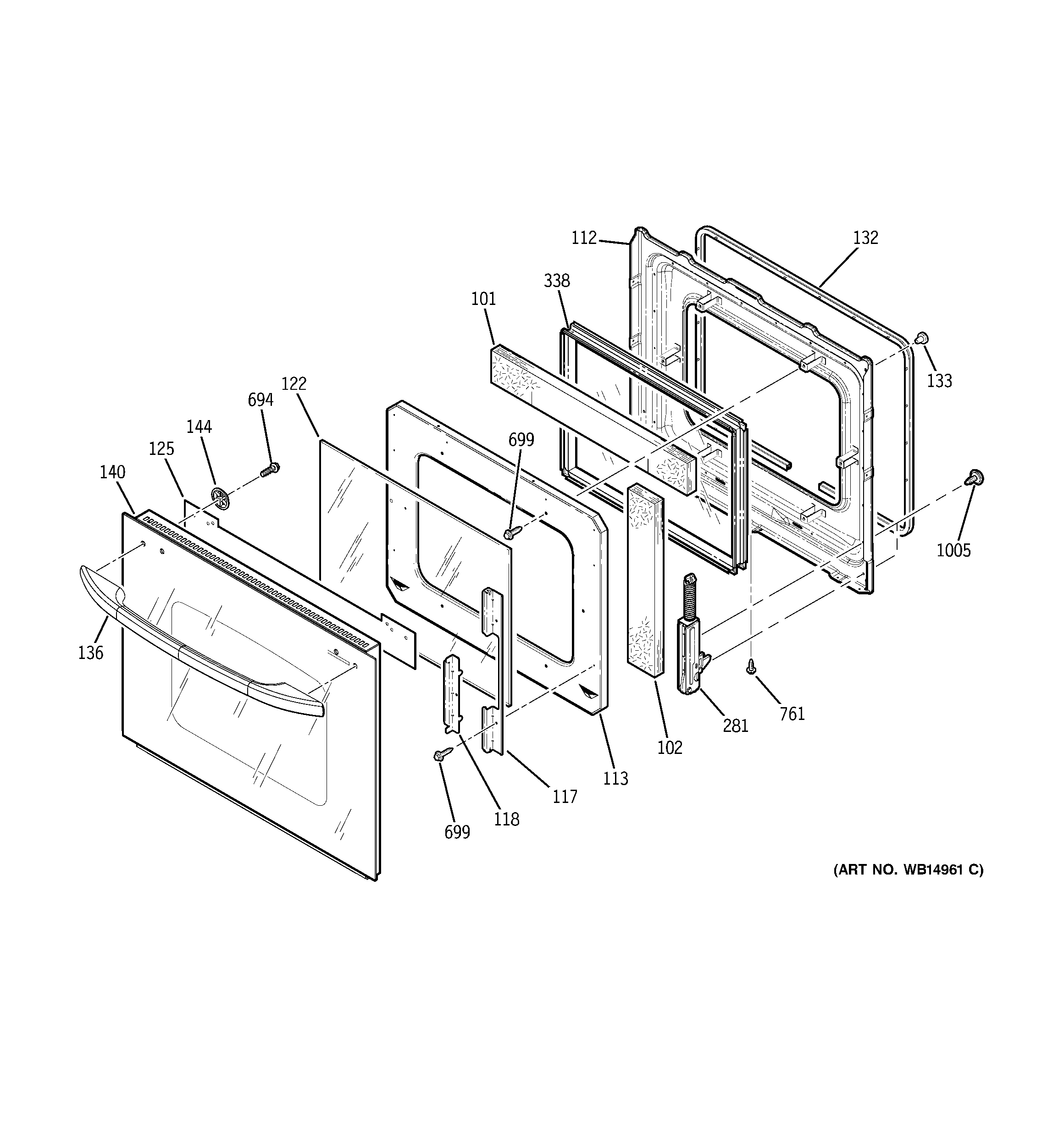 GE JKP75DP3WW door diagram