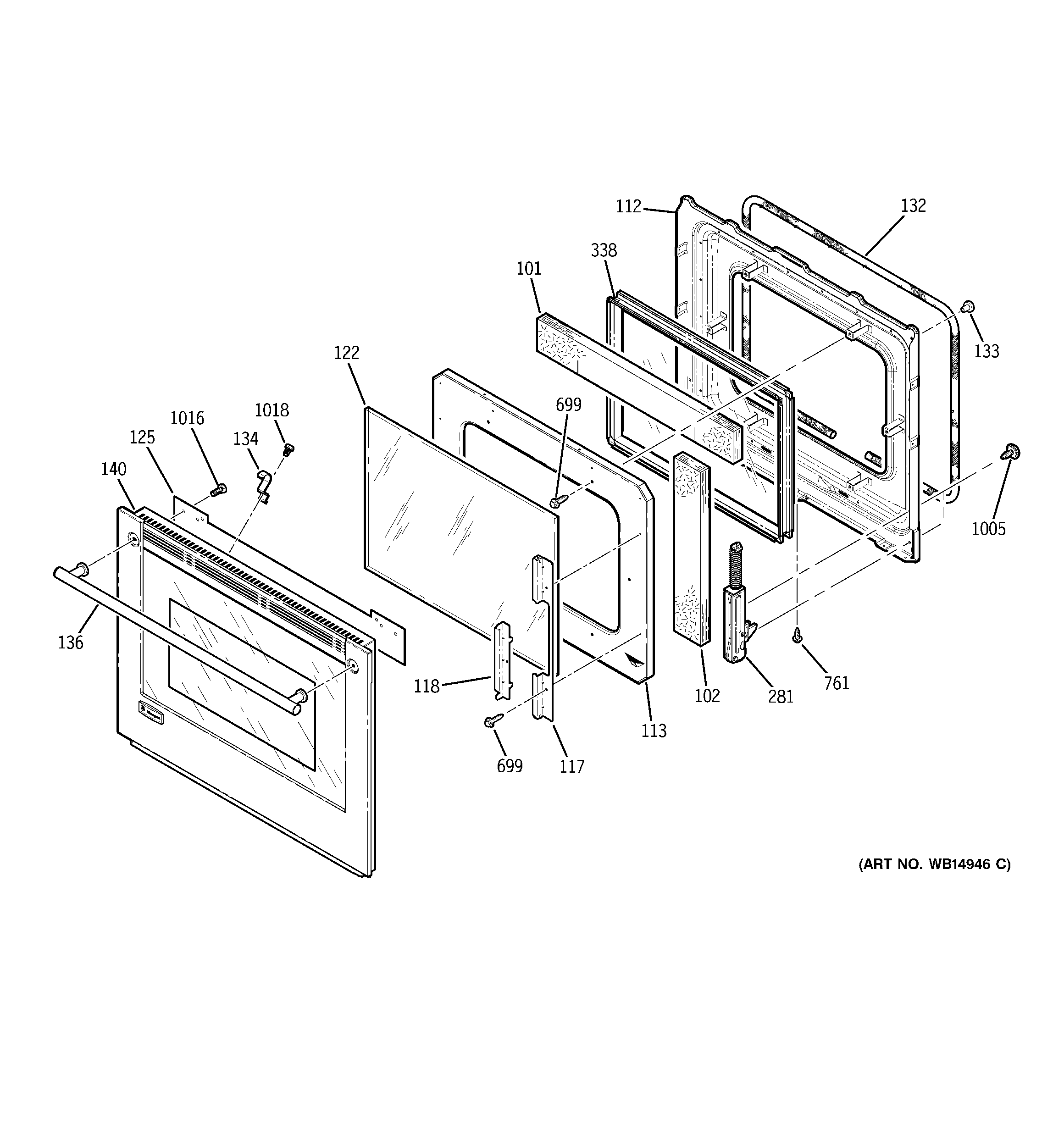 GE ZEK958SM4SS door diagram