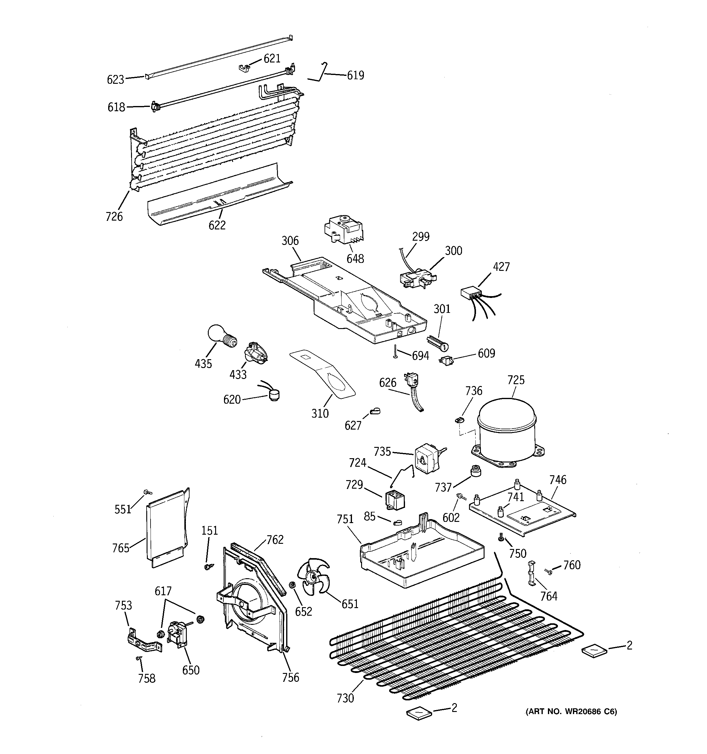 GE Americana A3316ABSHRWW unit parts diagram