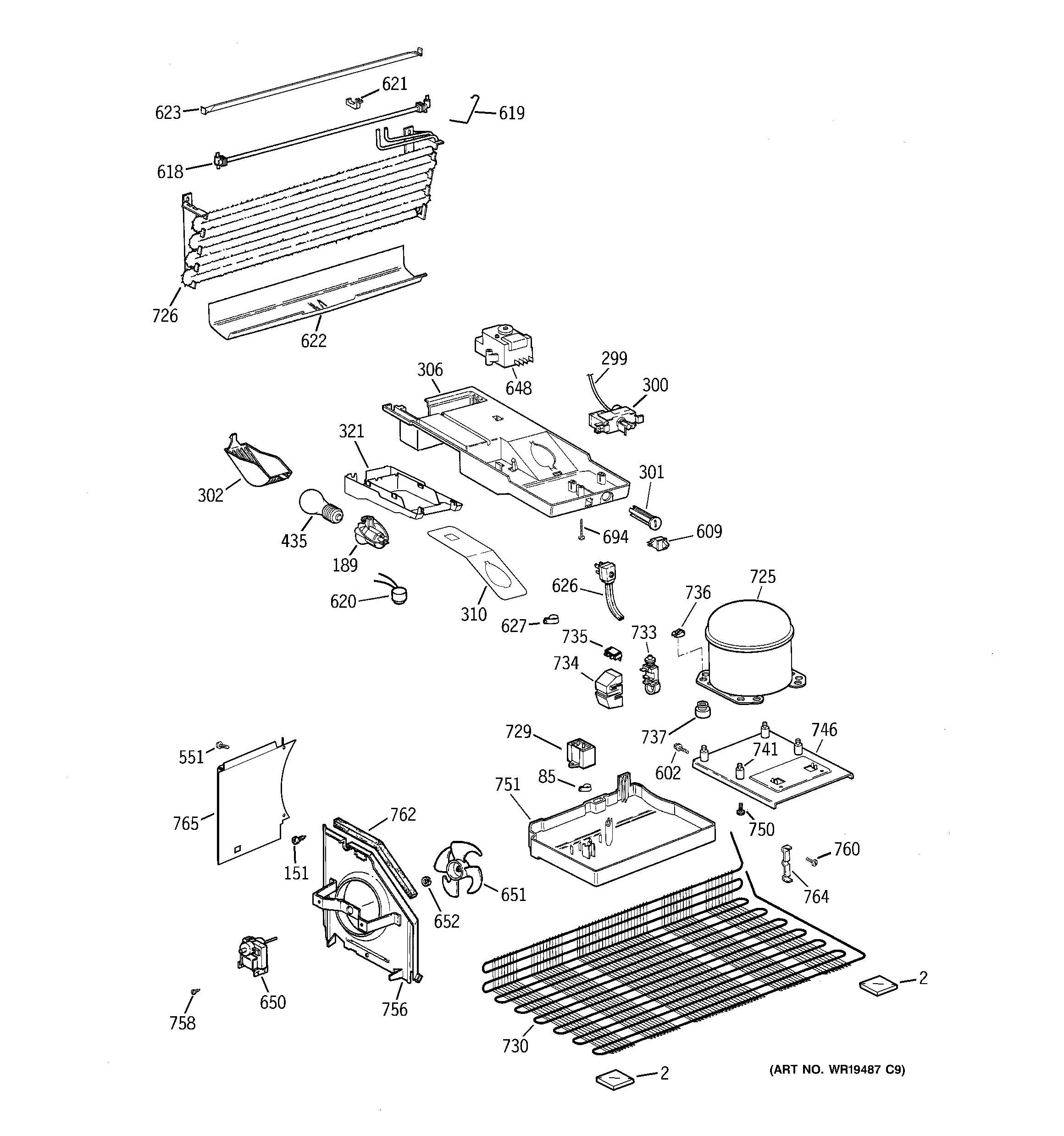 GE GTE16HBWNRWW unit parts diagram