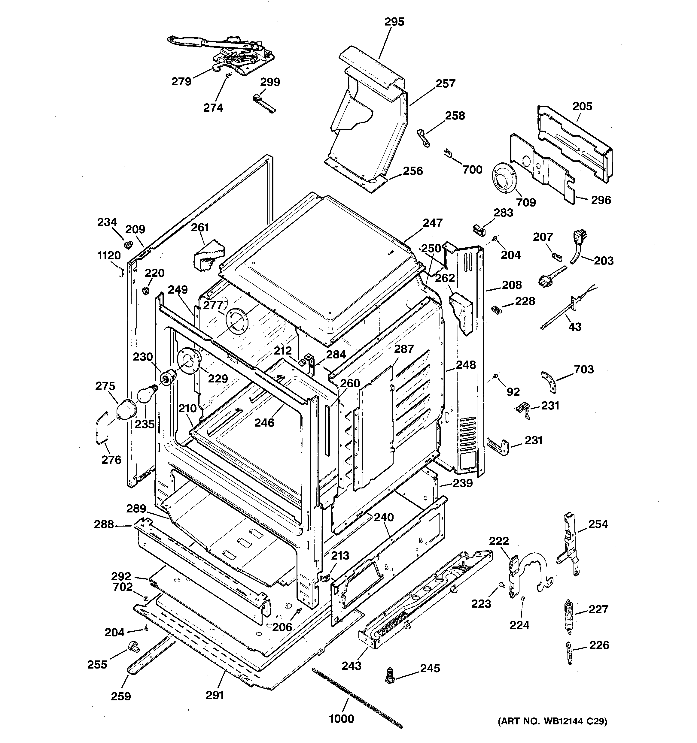 GE JGBP25SER1SS body parts diagram