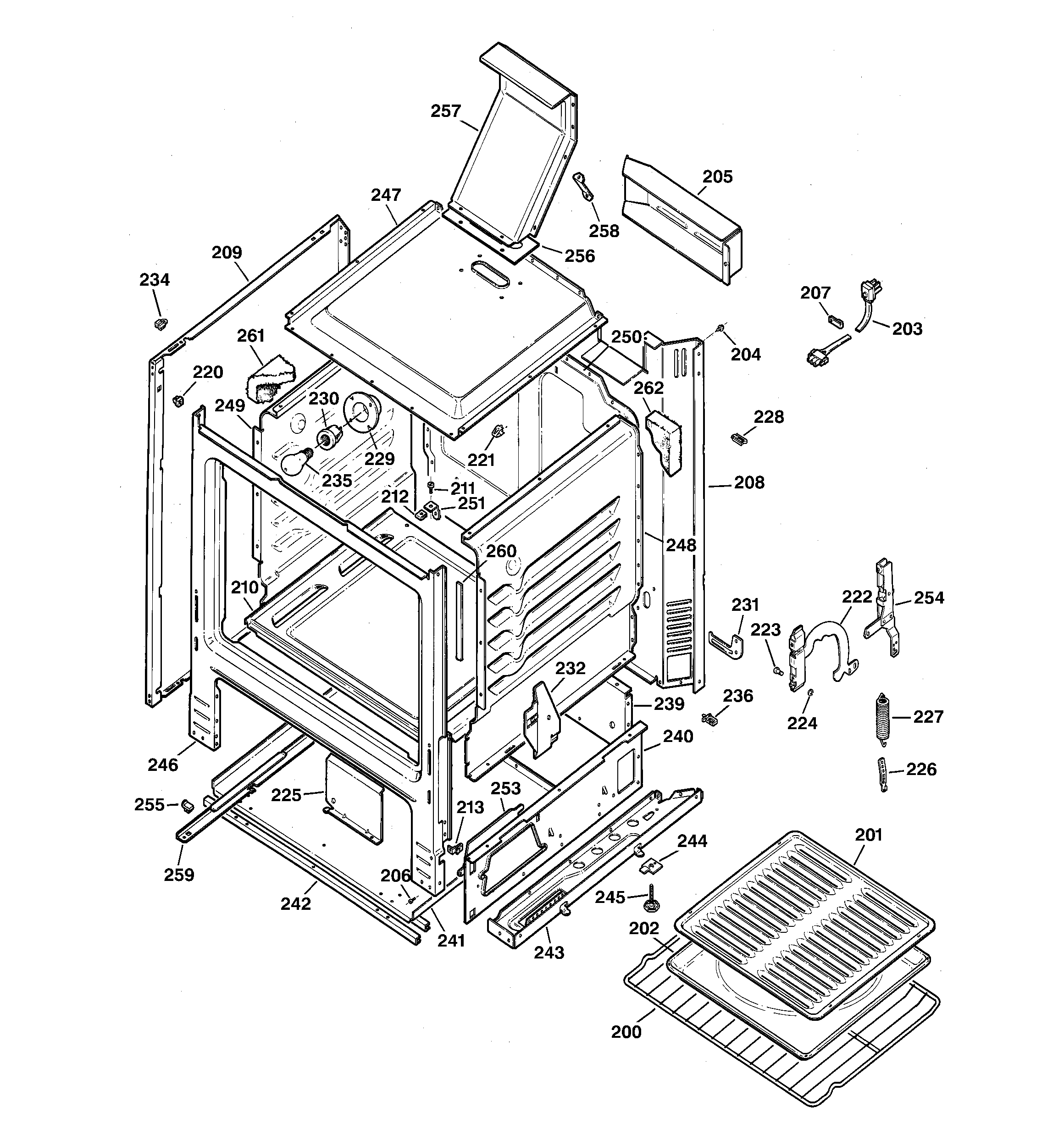GE JGBC20BEA2WH body parts diagram