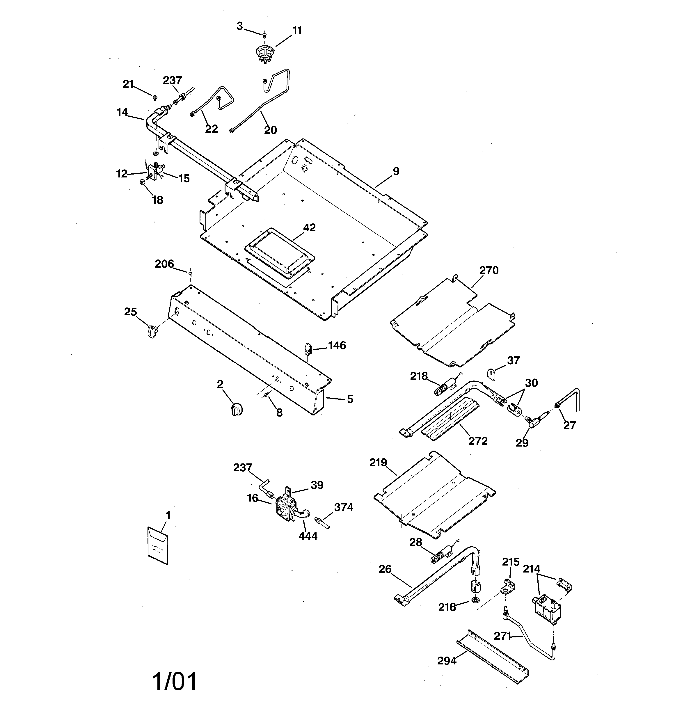 GE JGBP27BEA6WH gas burner parts diagram
