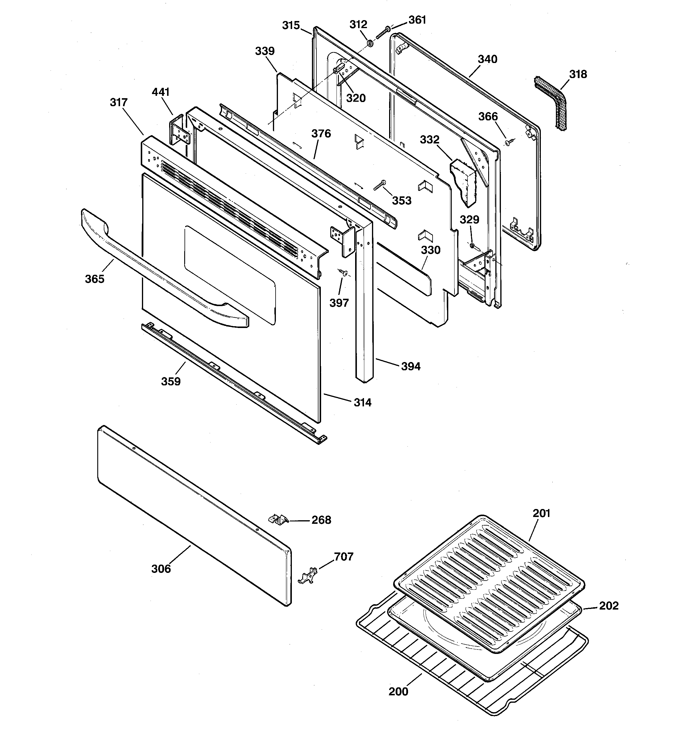 GE JGBP27BEA6WH door parts diagram