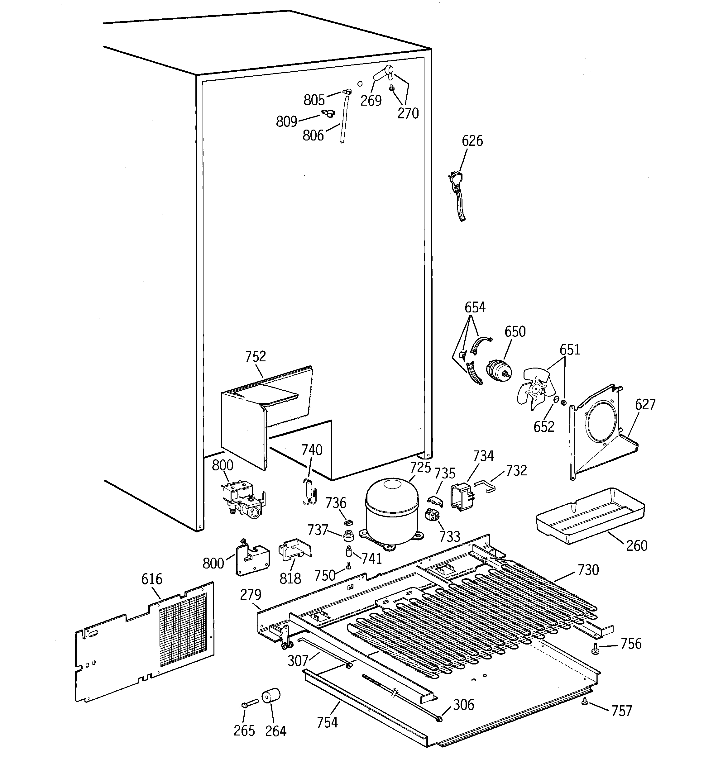 GE TPX24PRDBWW unit parts diagram