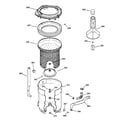 GE WVSR1060A2AA tub, basket & agitator diagram