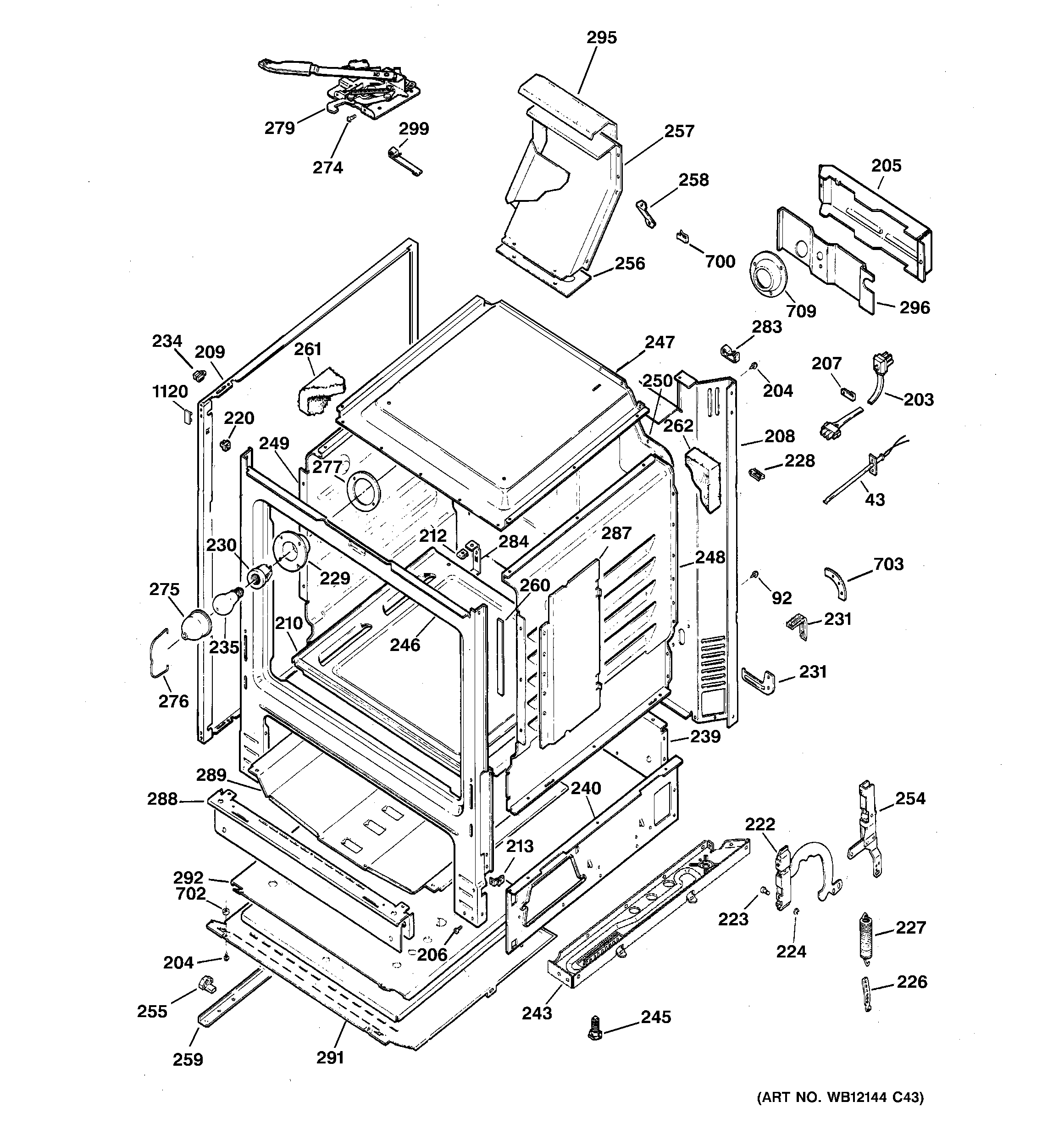 GE JGBP25GER1SA body parts diagram