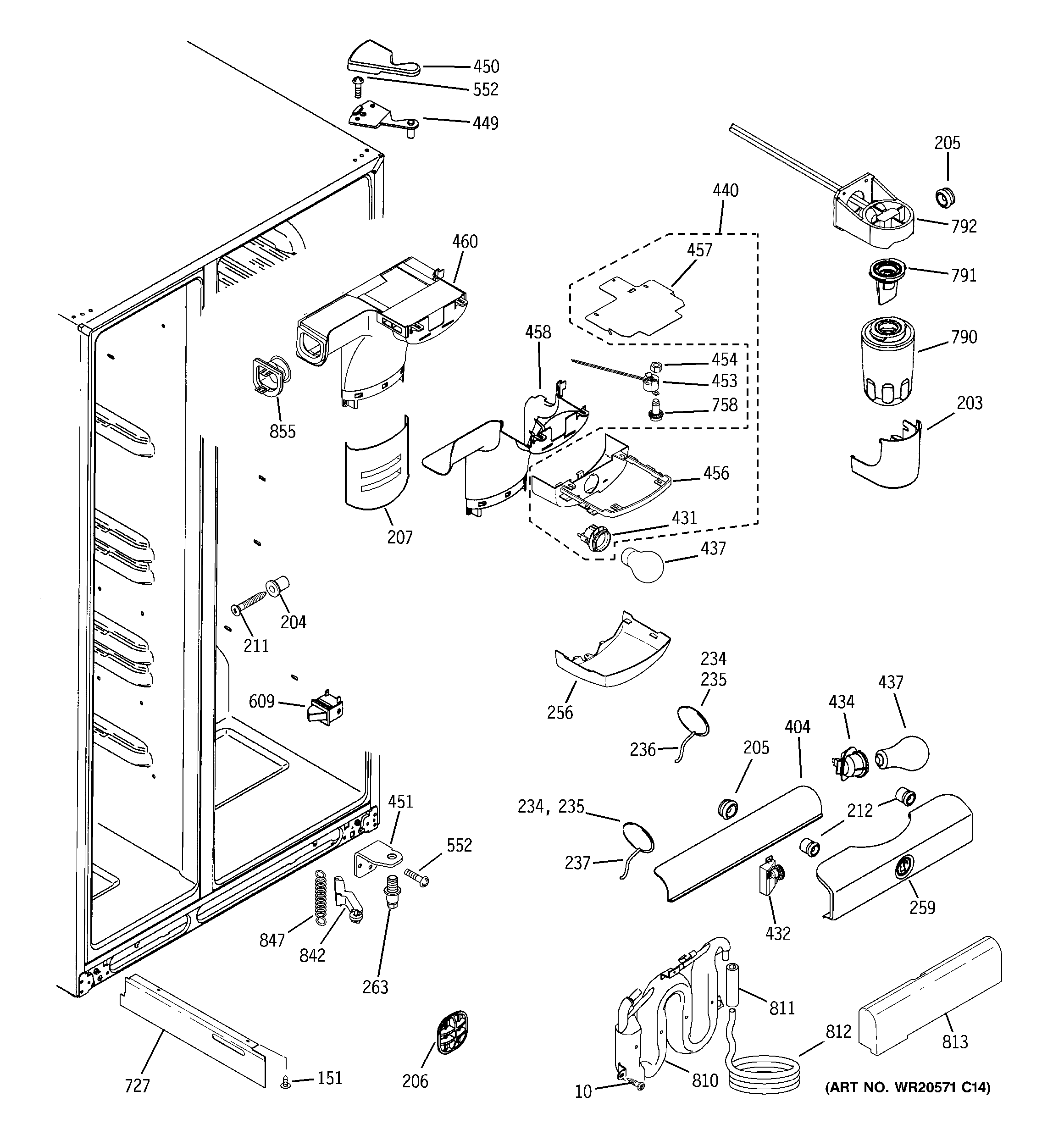 GE GSHS6KGZBCSS fresh food section diagram