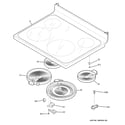 GE JB640MN1BS cooktop diagram