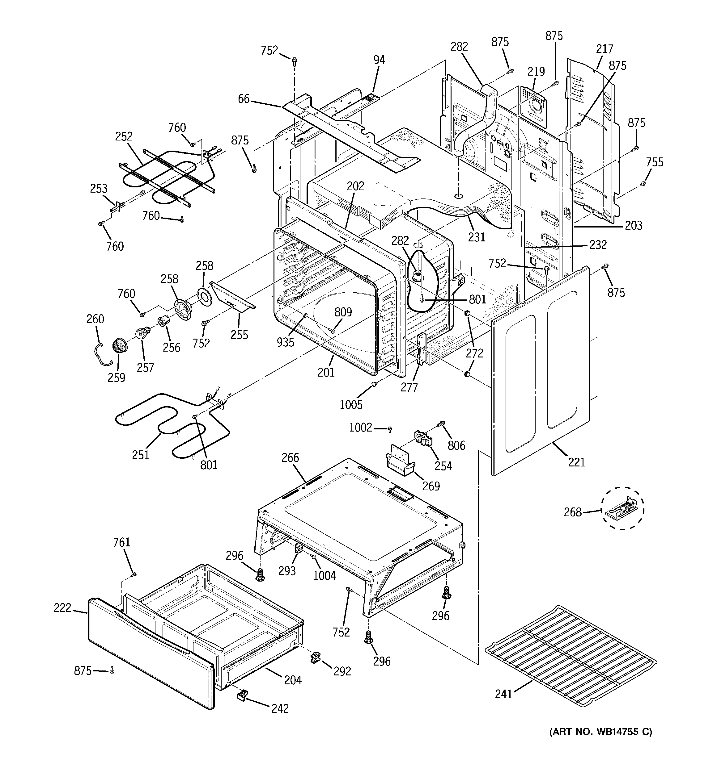 GE JBS55SM4SS body parts diagram