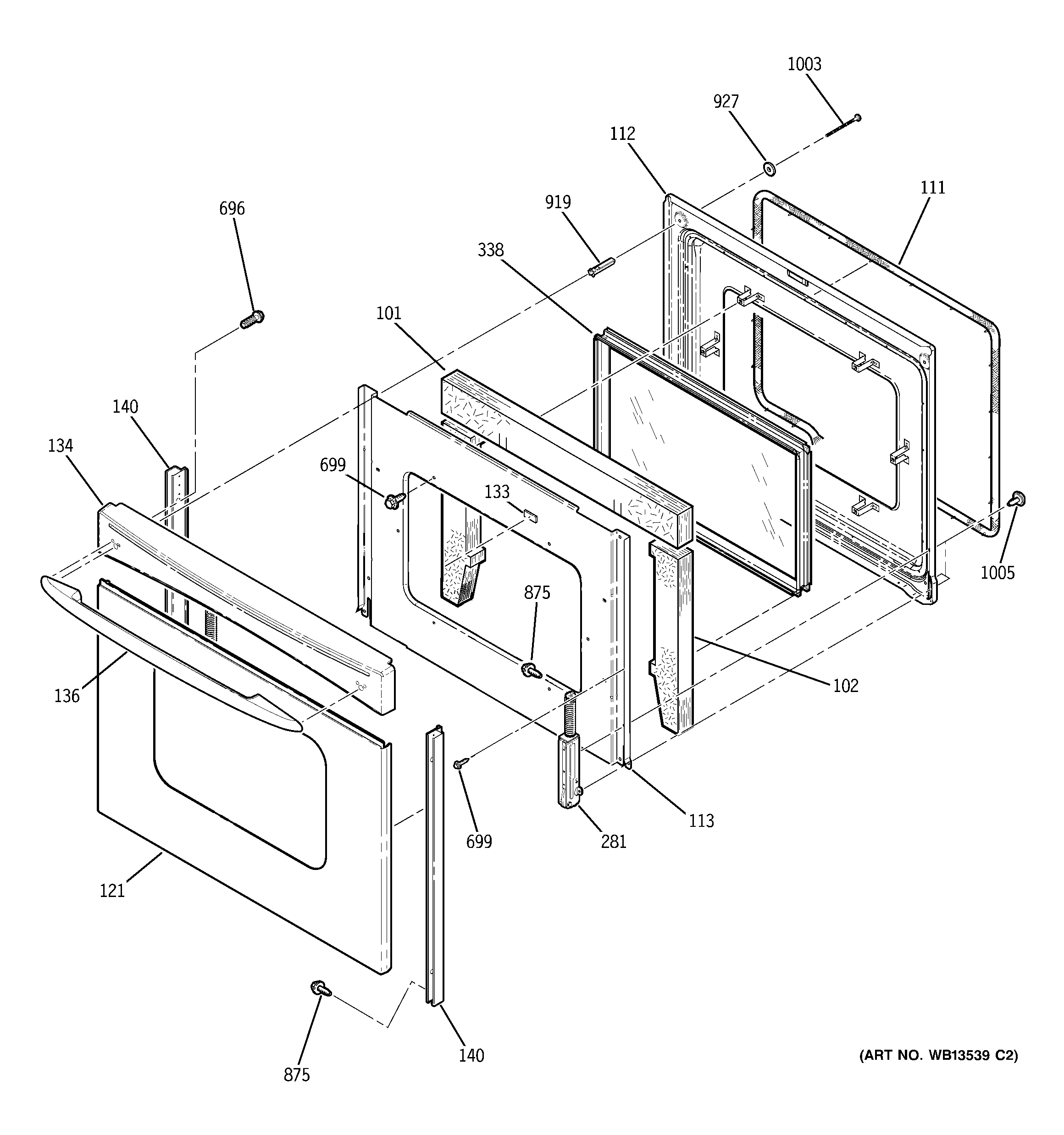 GE JBS55SM4SS door diagram
