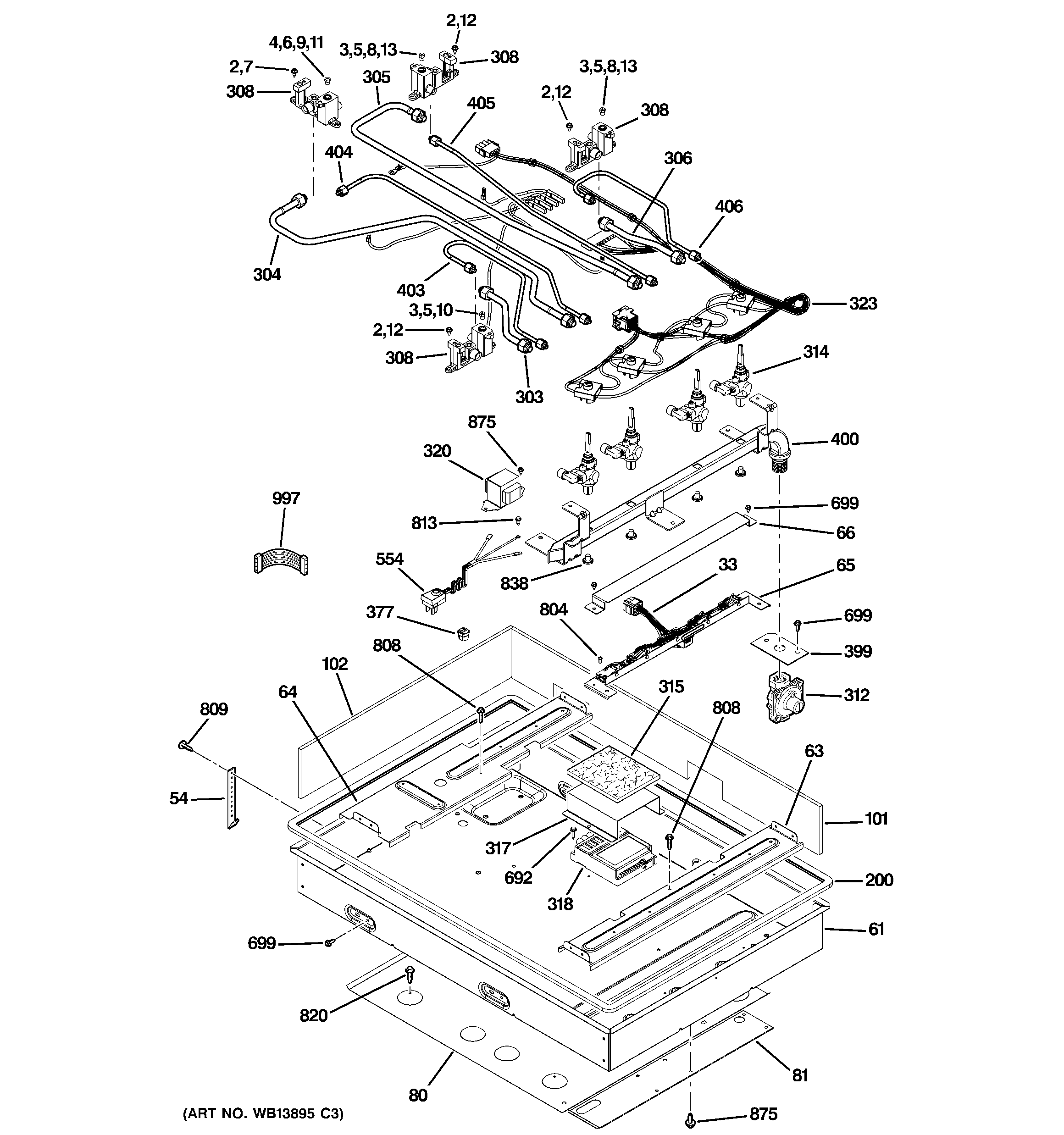 GE ZGU384LSM2SS gas & burner parts diagram