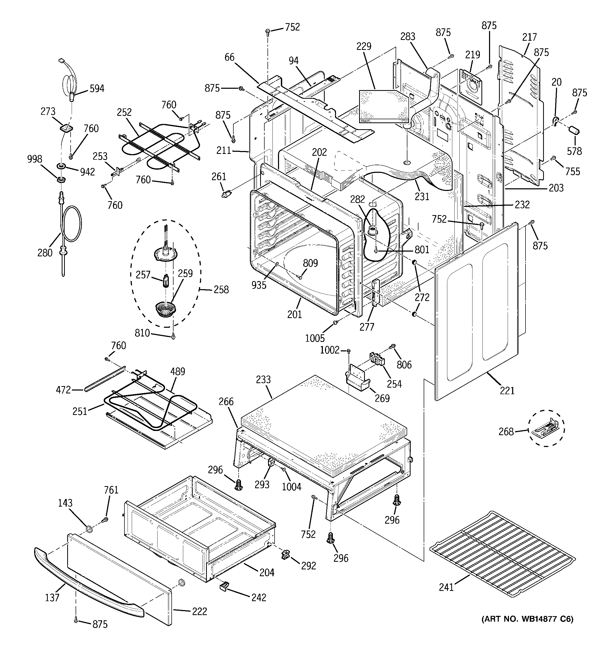 GE PB909SP1SS body parts diagram