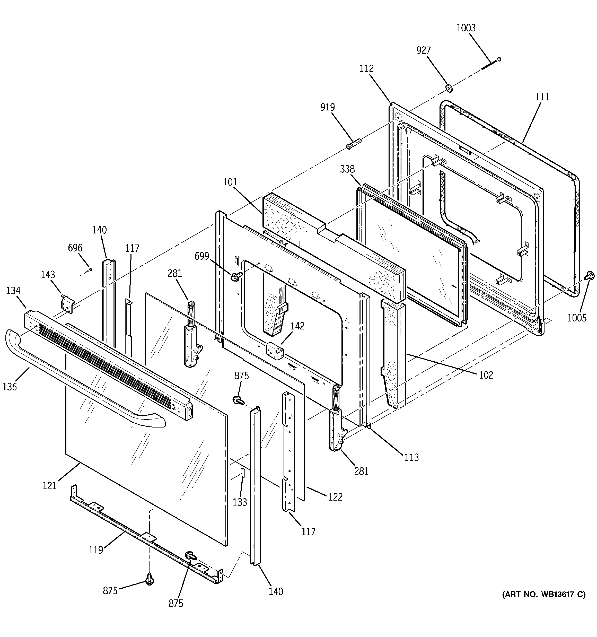 GE JB660MM2GS door diagram