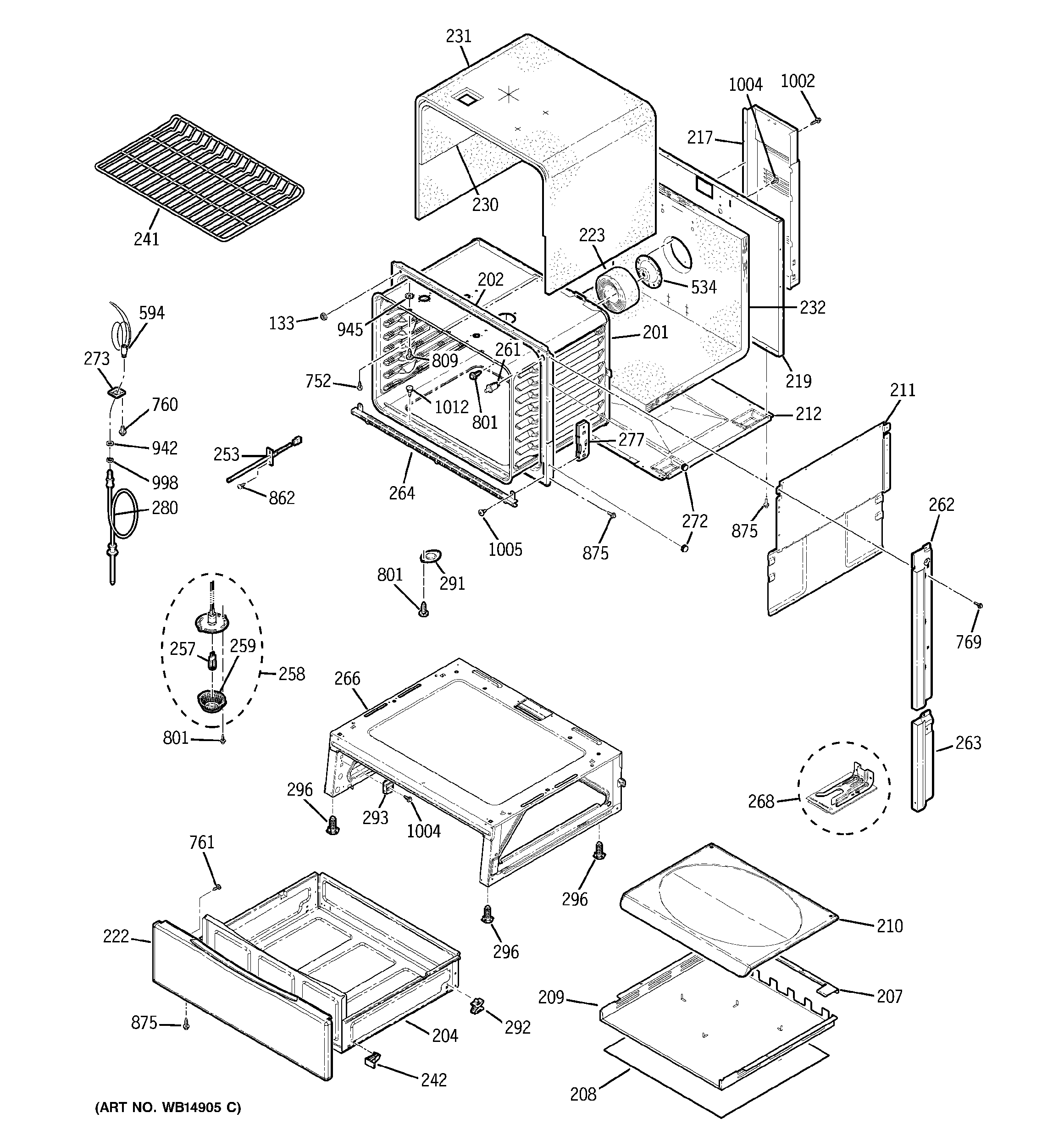 GE PGS968TEP1WW body parts diagram