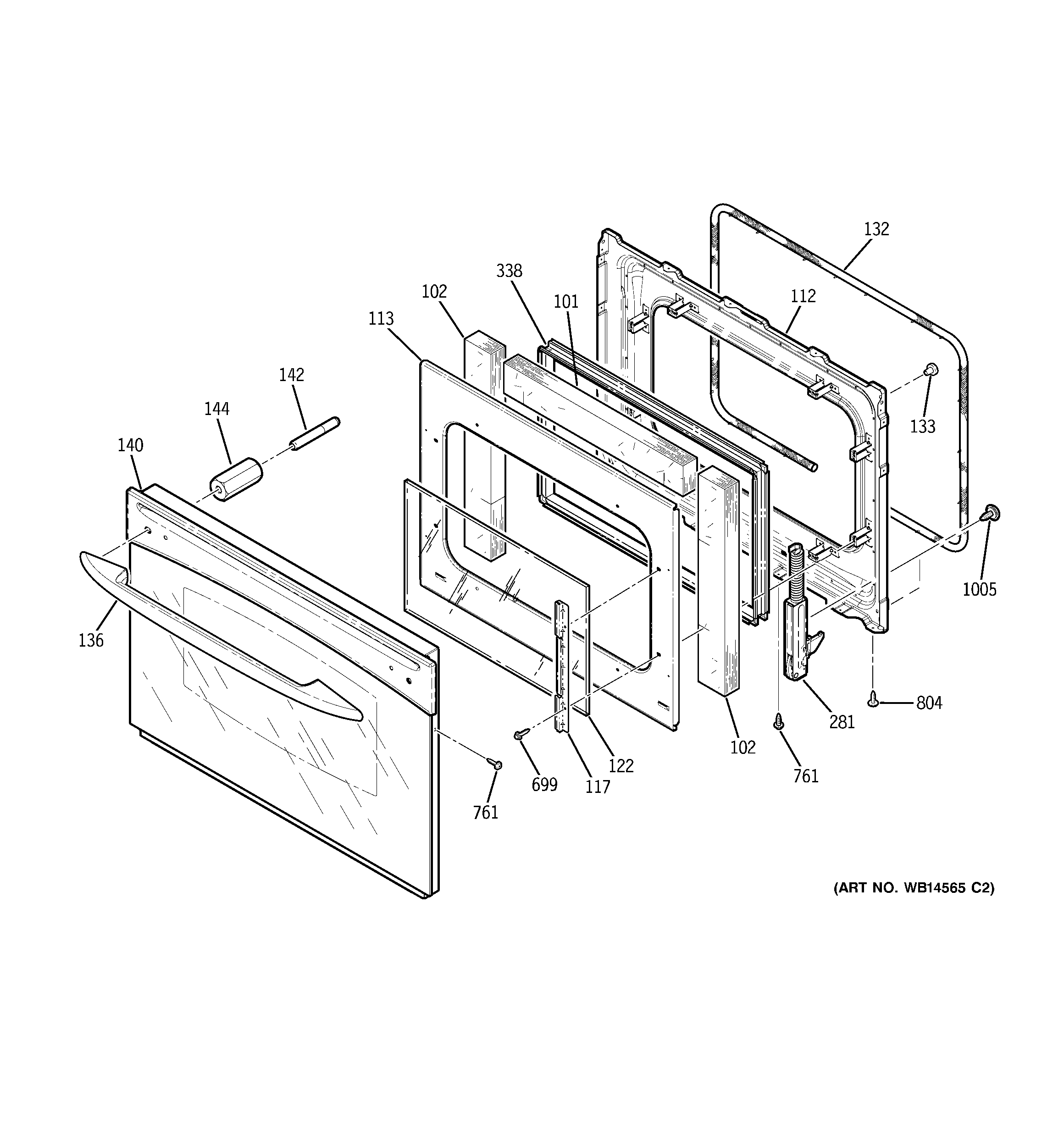GE PGS968TEP1WW door diagram