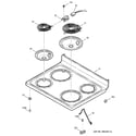 GE JBP35EH1BB cooktop diagram