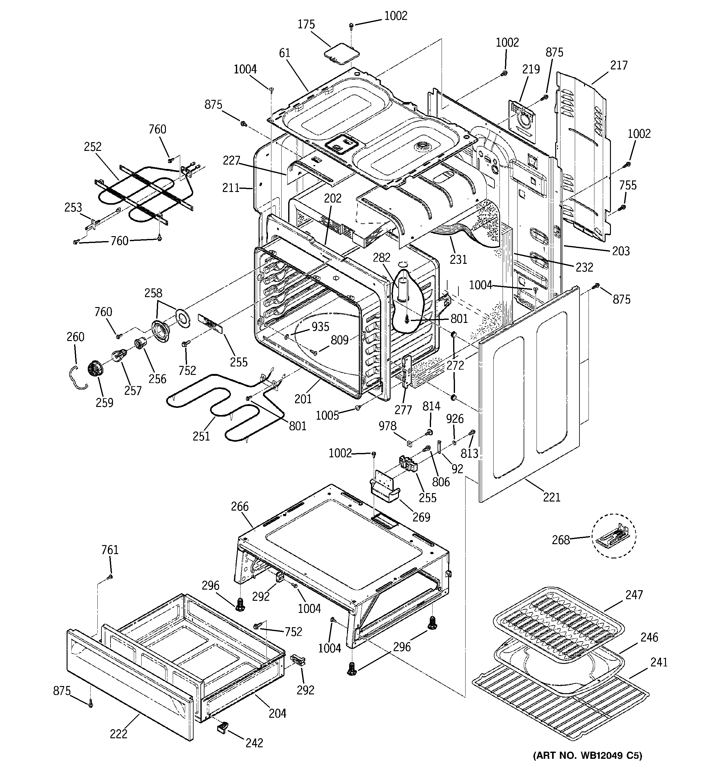 GE JBP35WH1WW body parts diagram