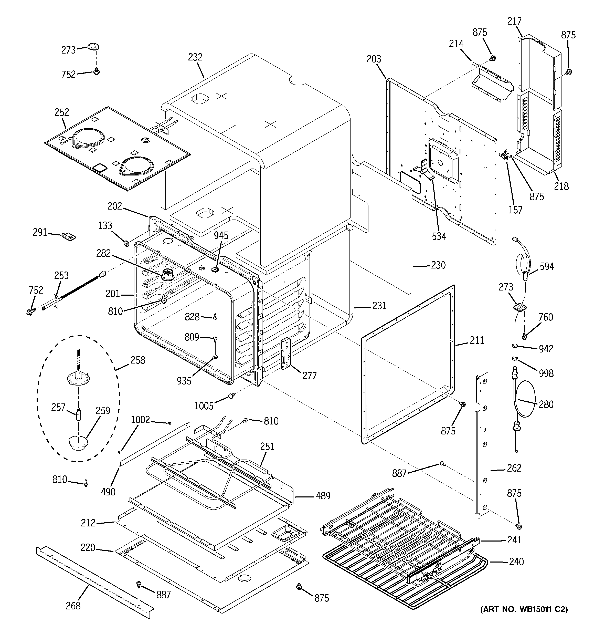 GE PCK916DR1WW body parts diagram