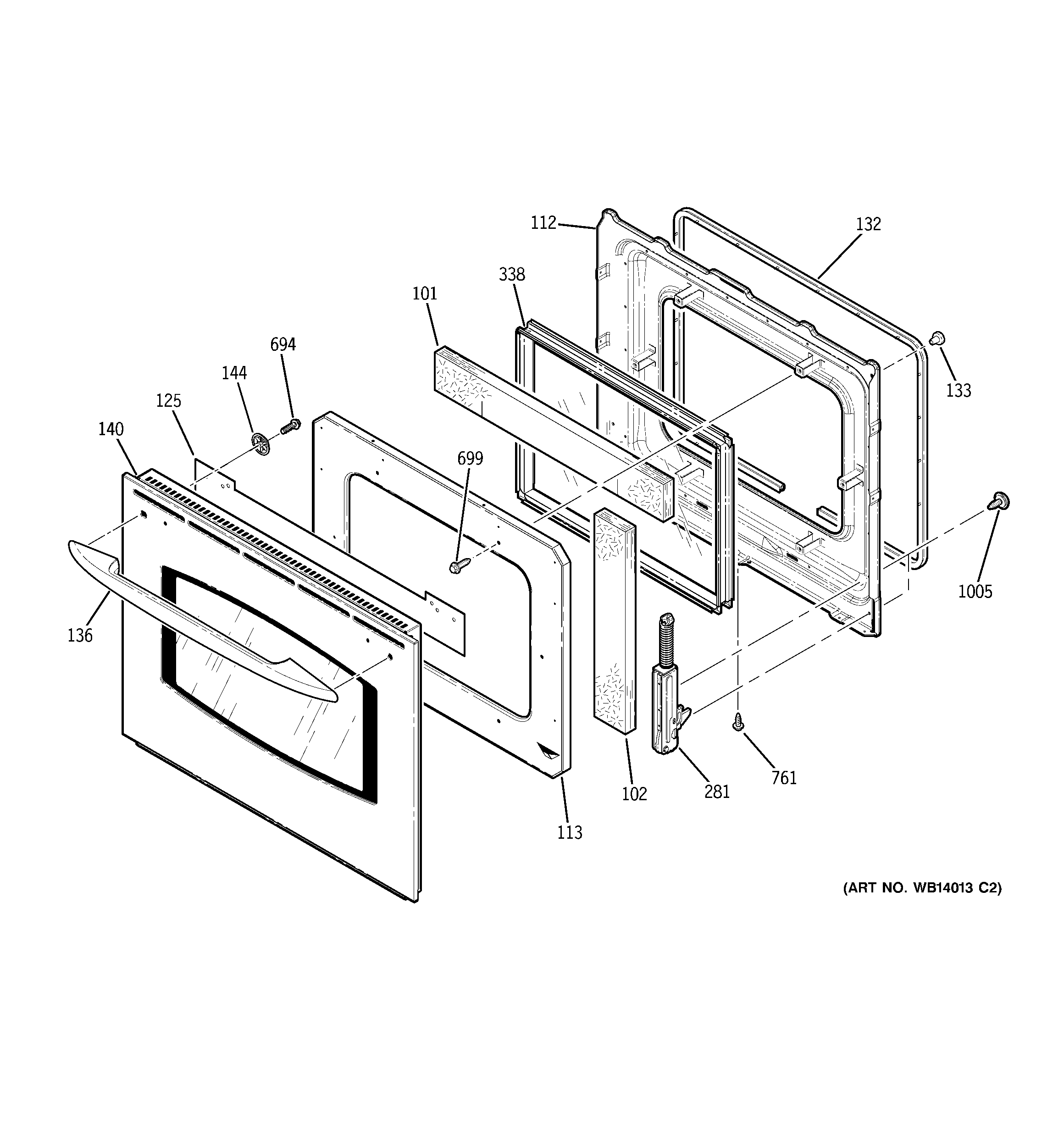 GE PK916DR1CC door diagram