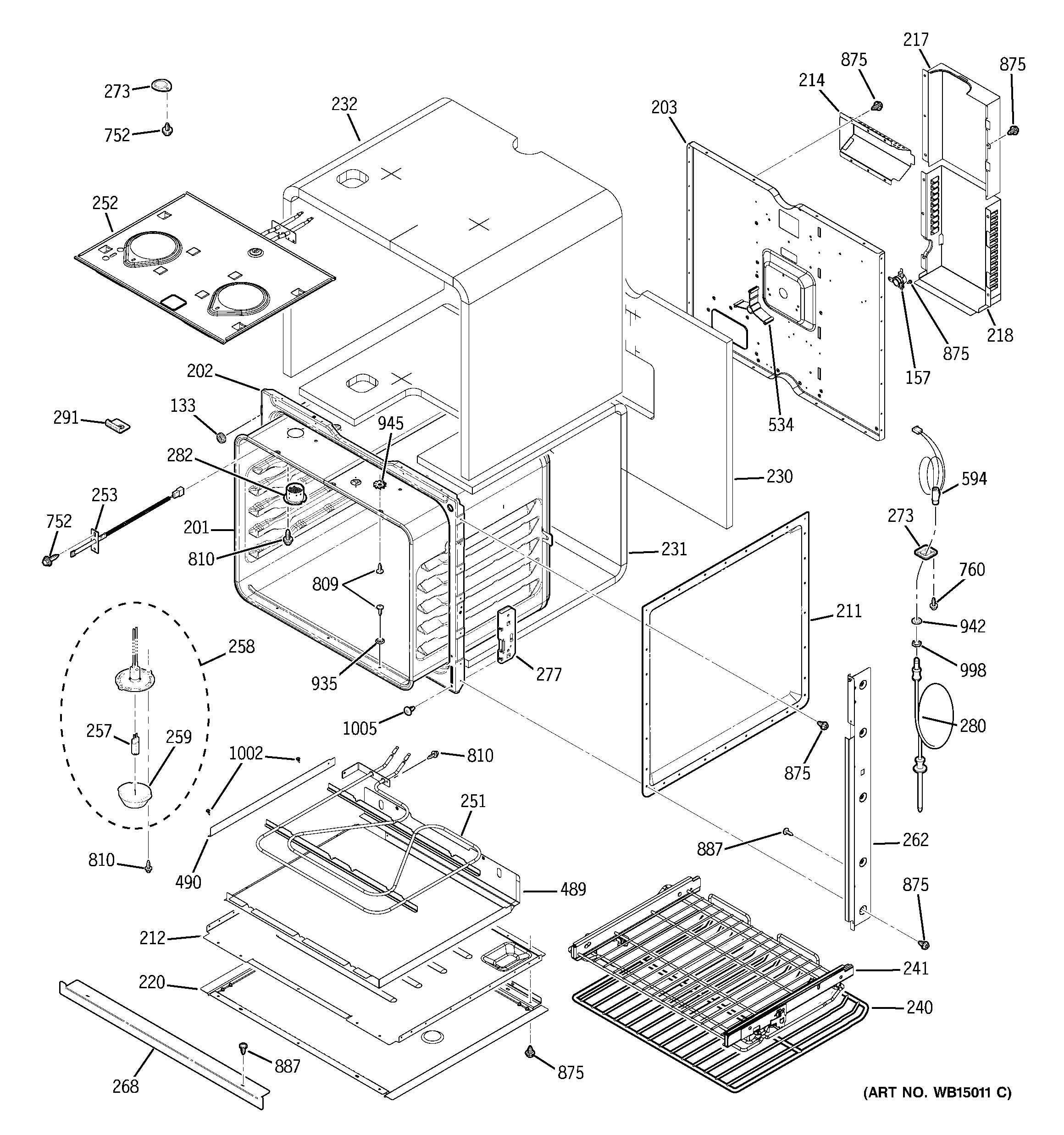 GE PK916SR1SS body parts diagram