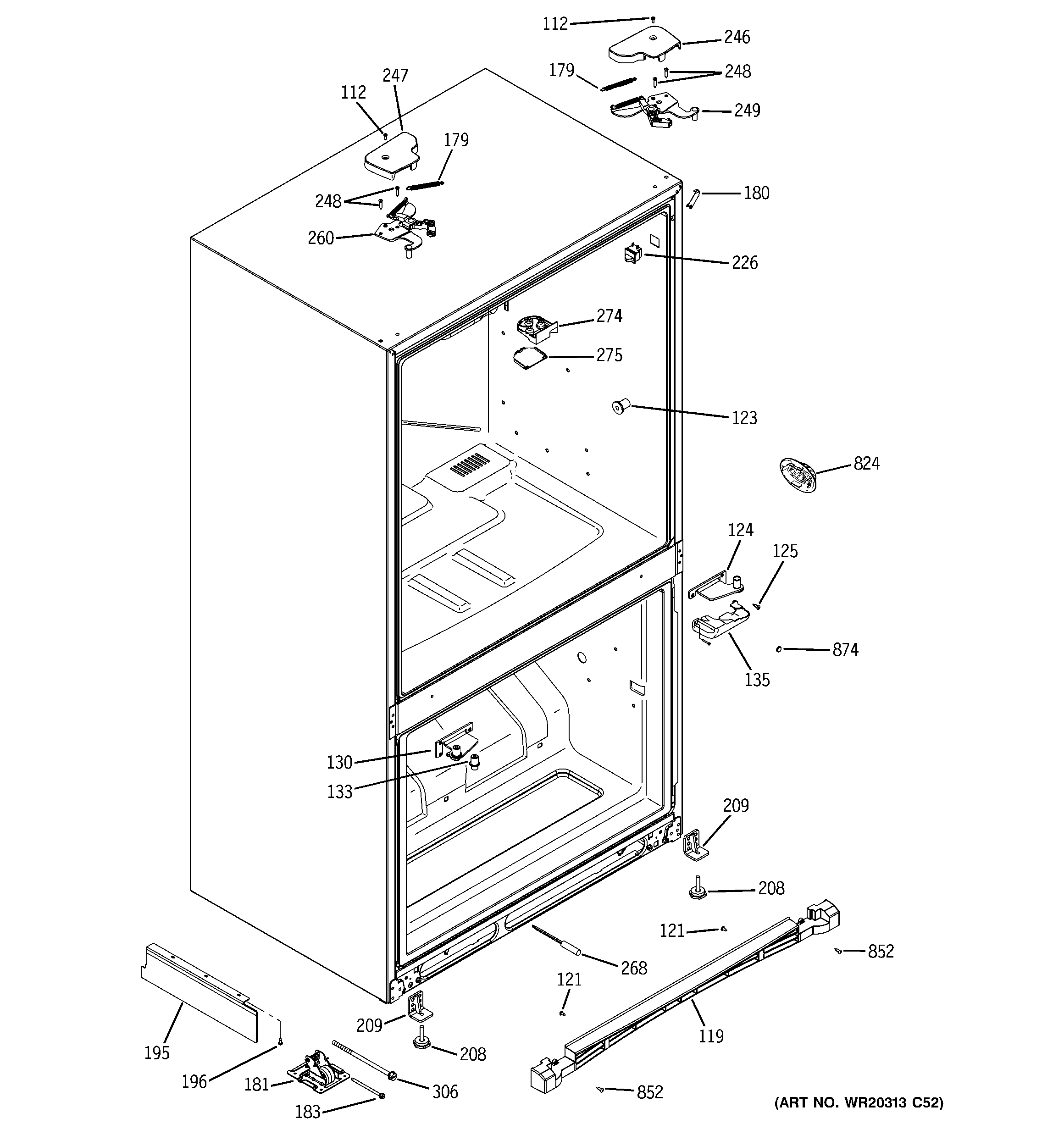 GE PFIC1NFZABV case parts diagram