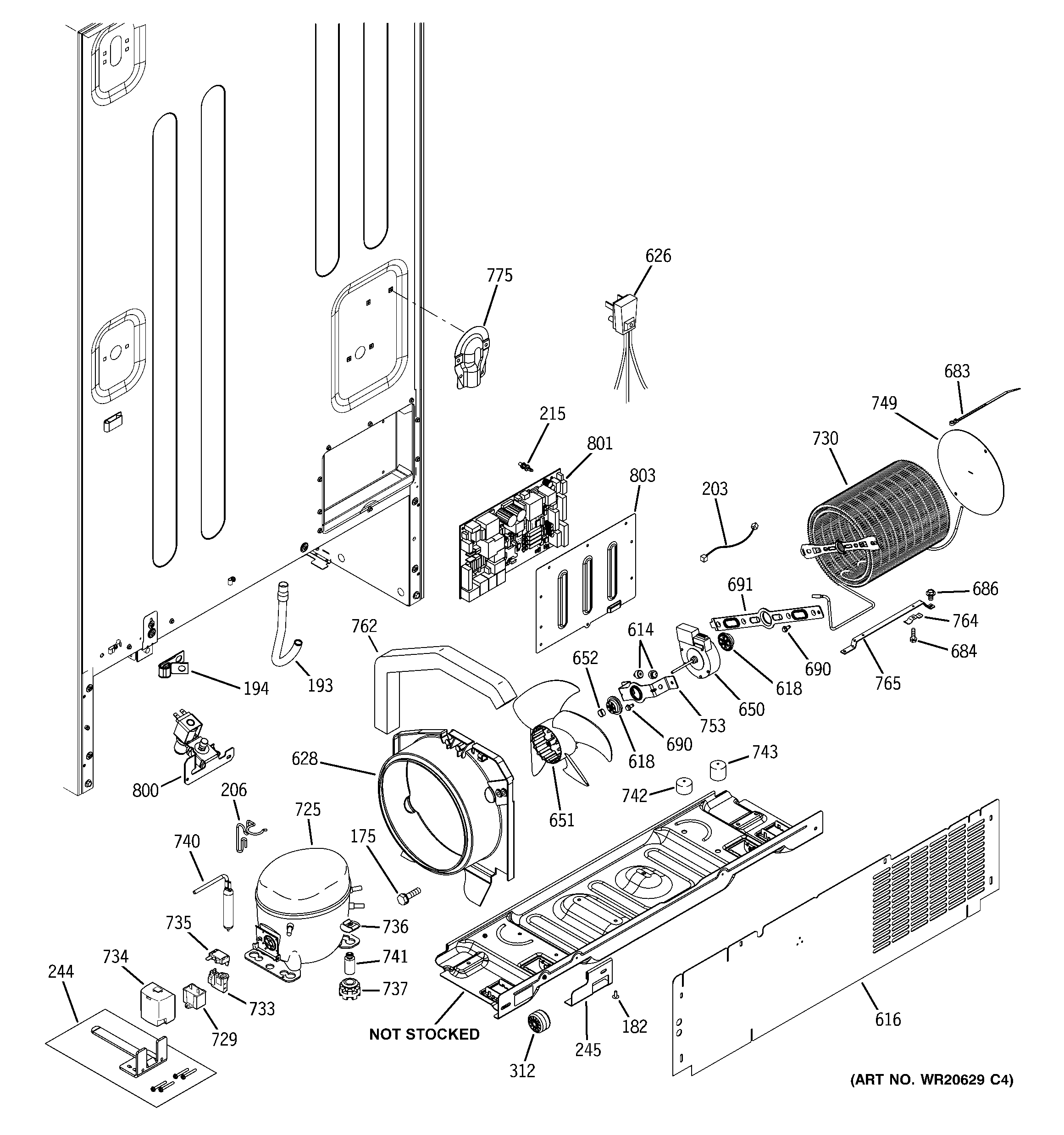 GE PFIC1NFZABV machine compartment diagram