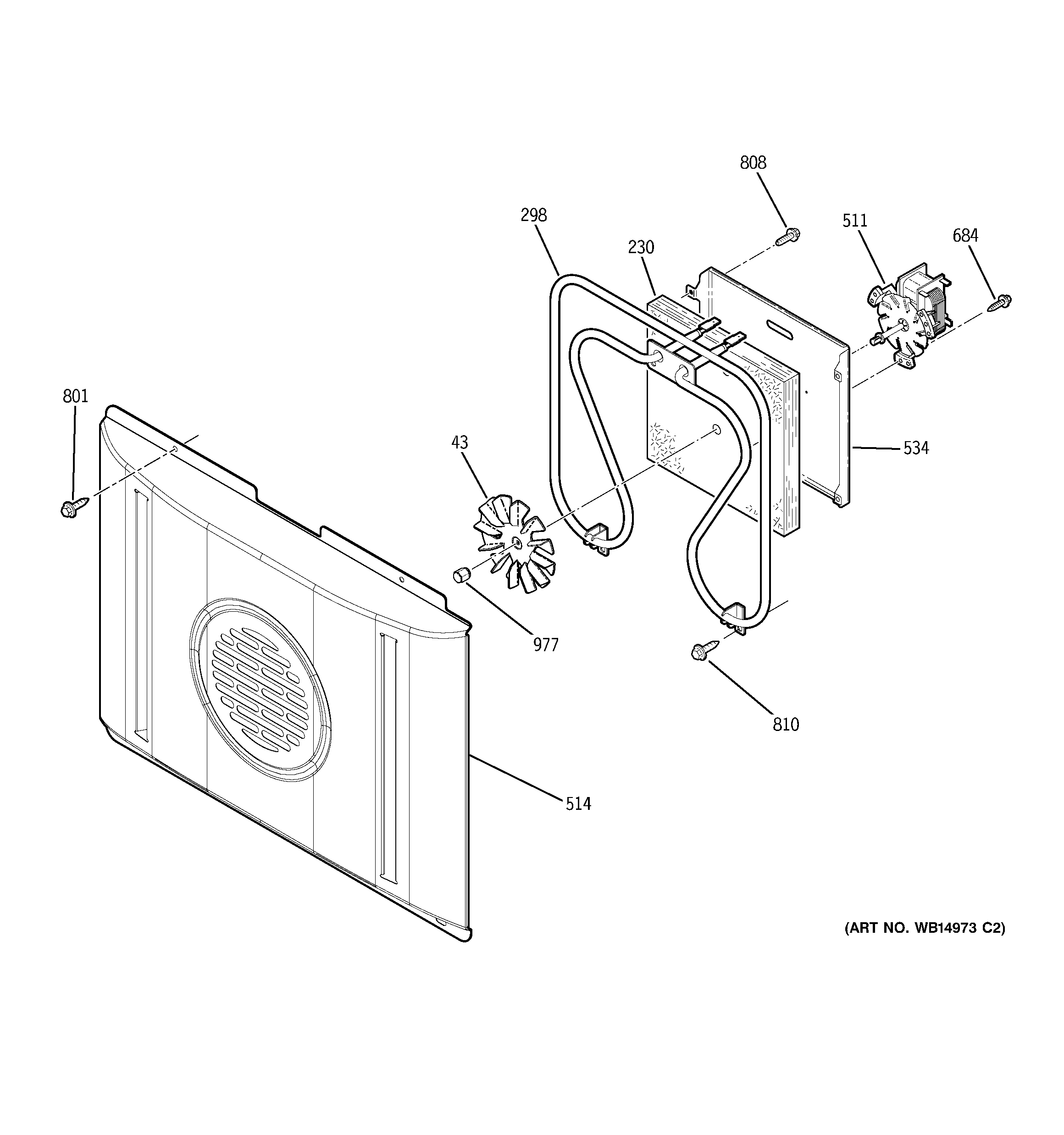 GE JB740SP2SS convection fan diagram