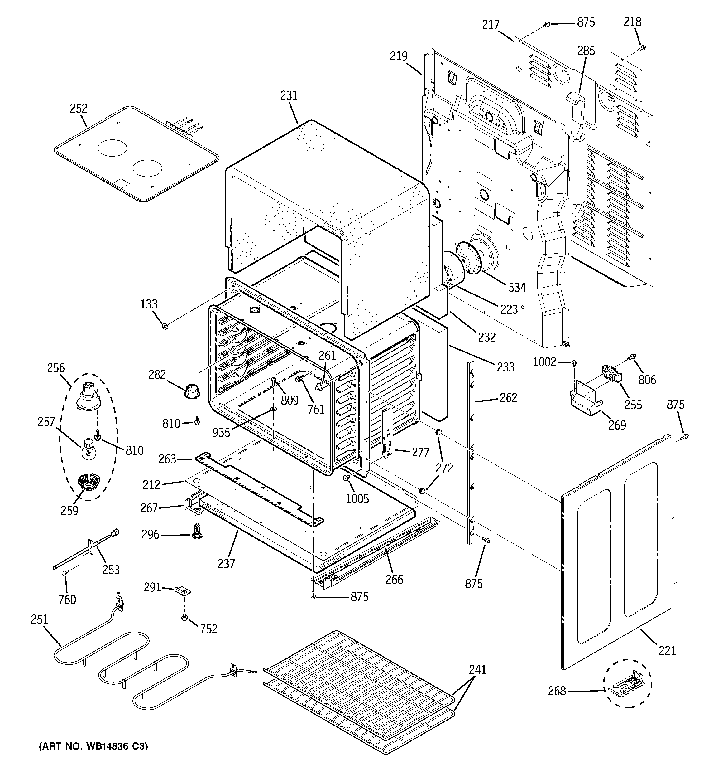 GE JB850DP3BB lower oven diagram