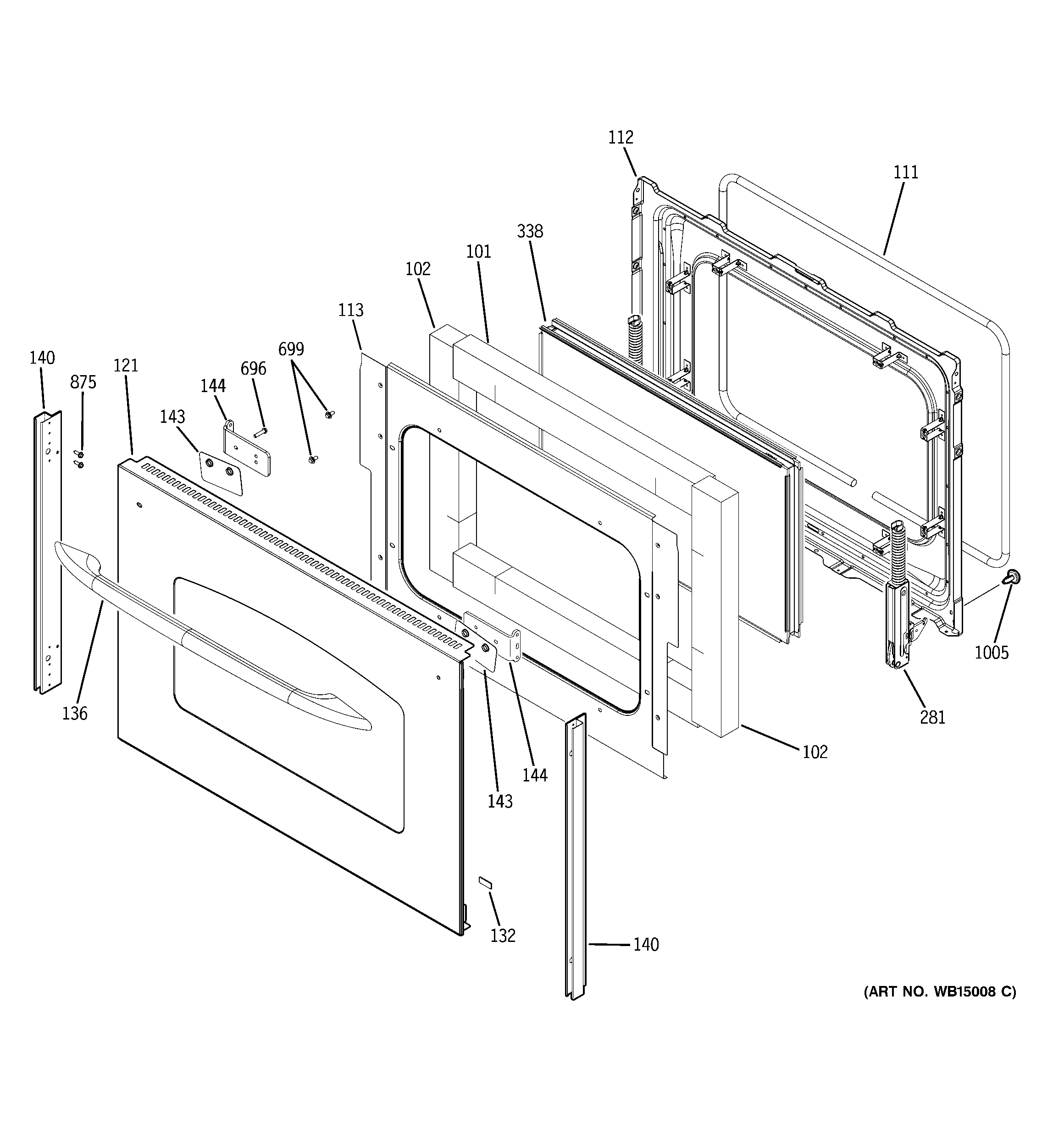 GE JB850SP3SS lower door diagram