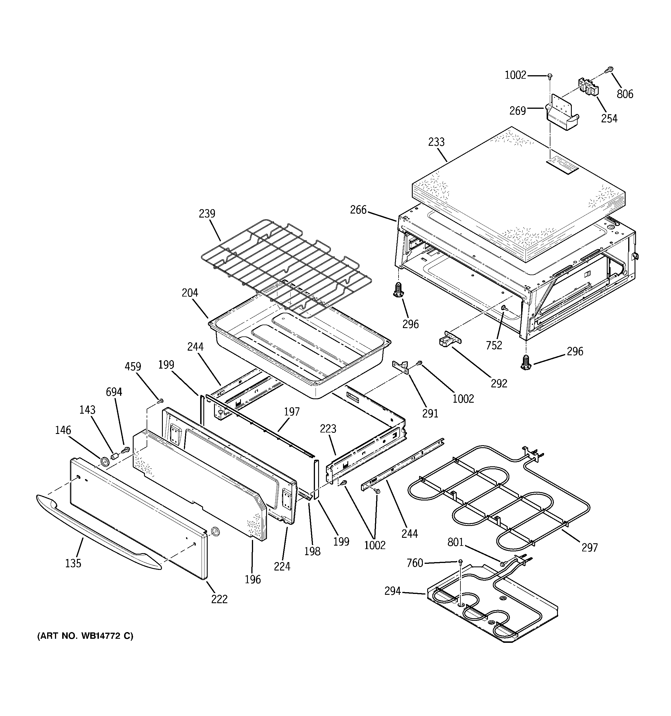 GE PCB969DP2BB warming drawer diagram