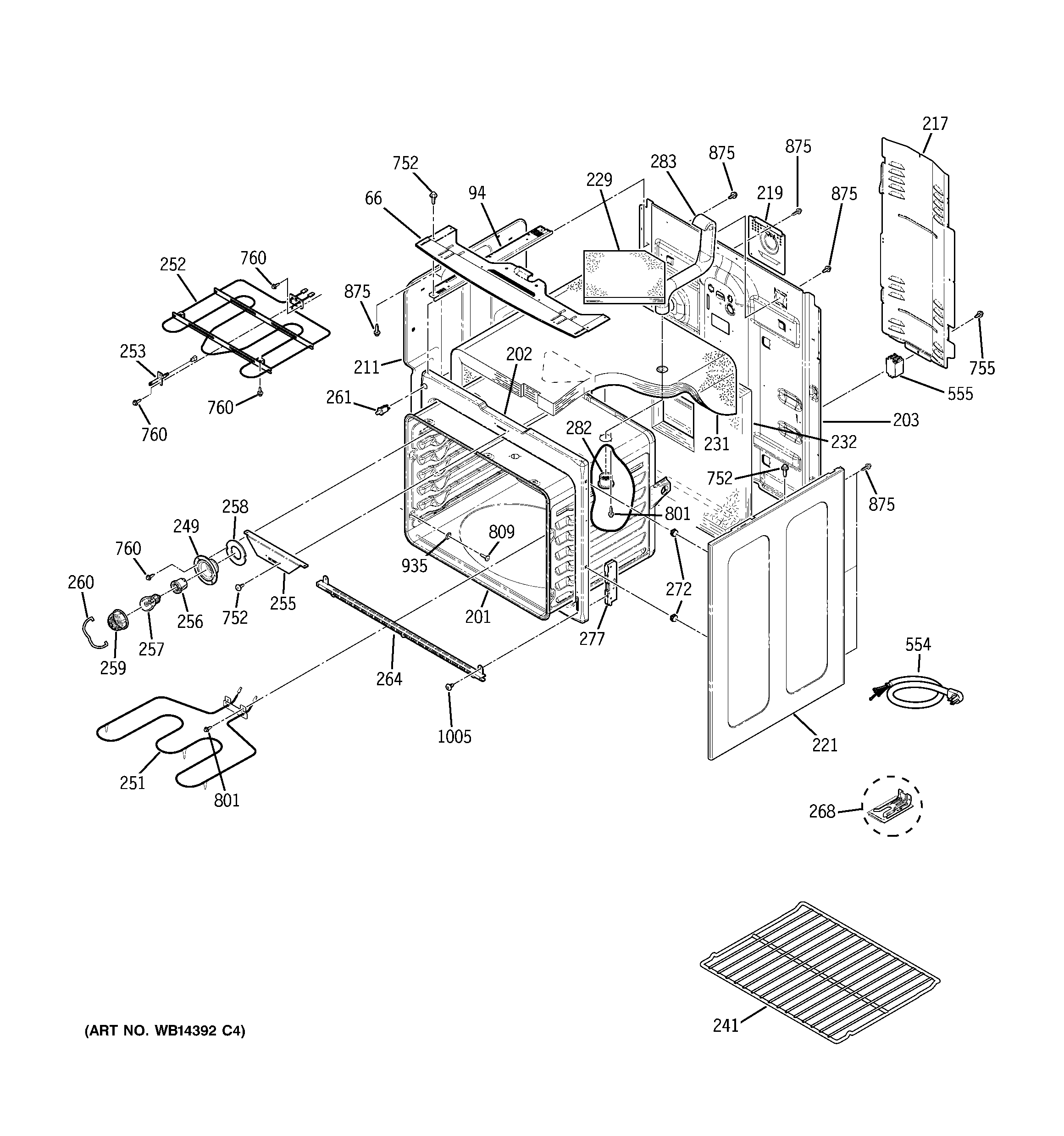 GE PCB900DP2WW body parts diagram