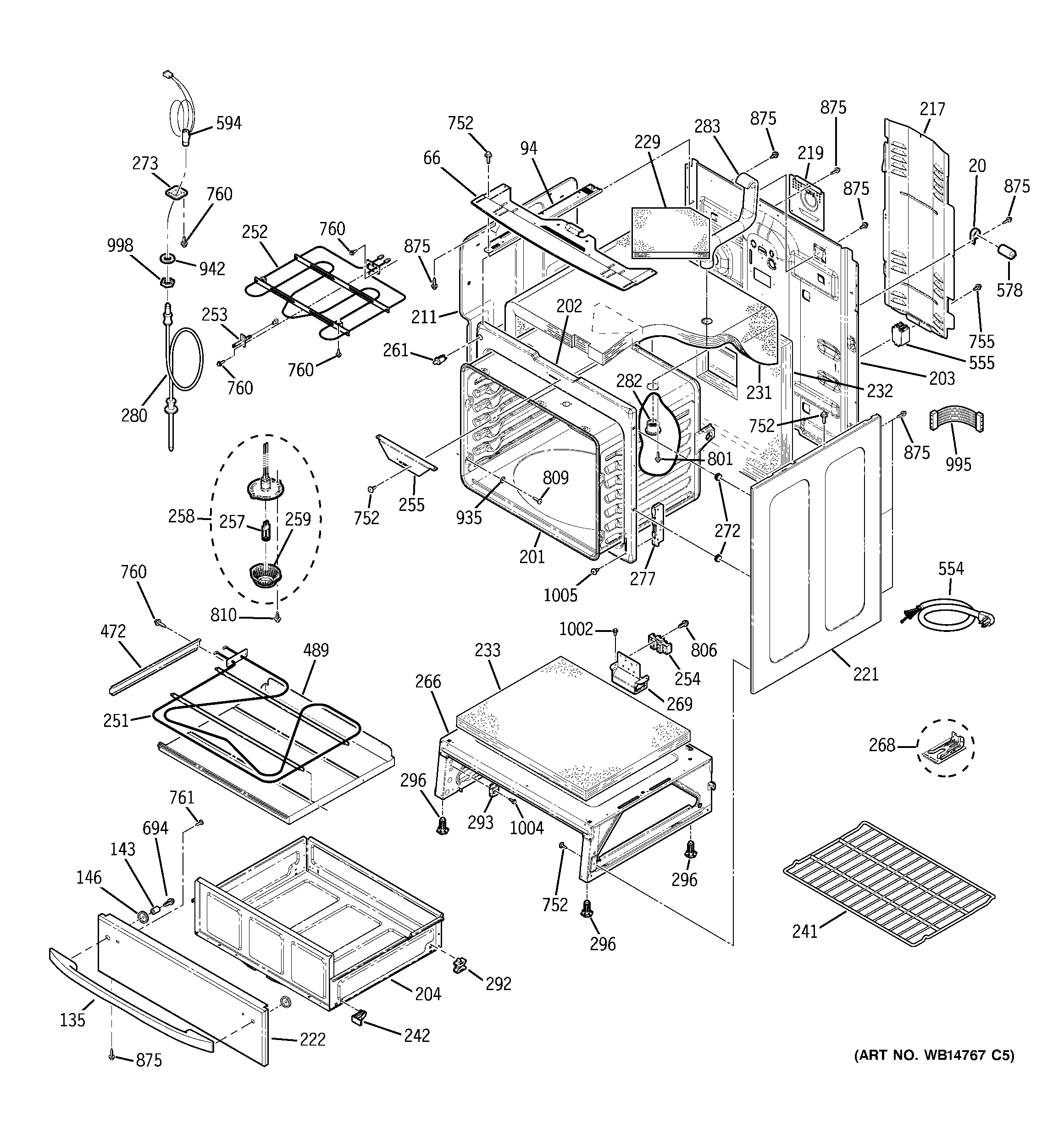 GE PCB909DP3WW body parts diagram
