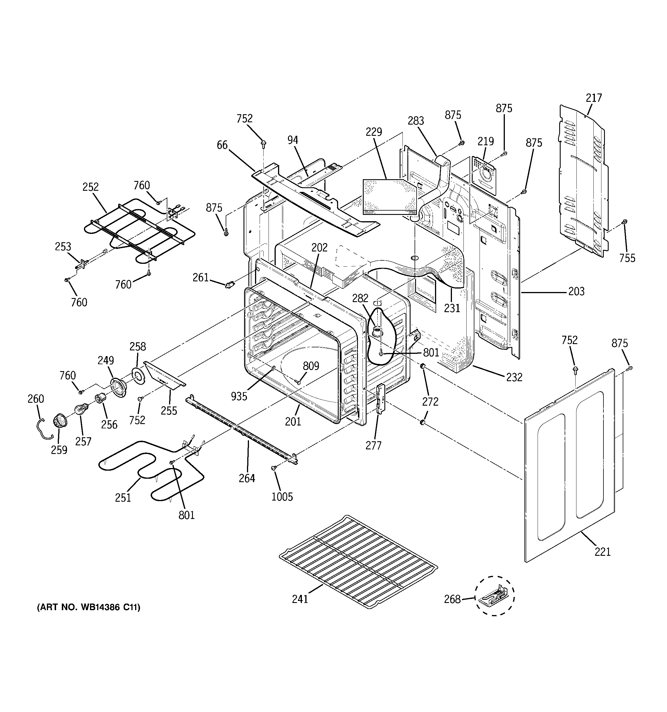 GE PB900SP2SS body parts diagram