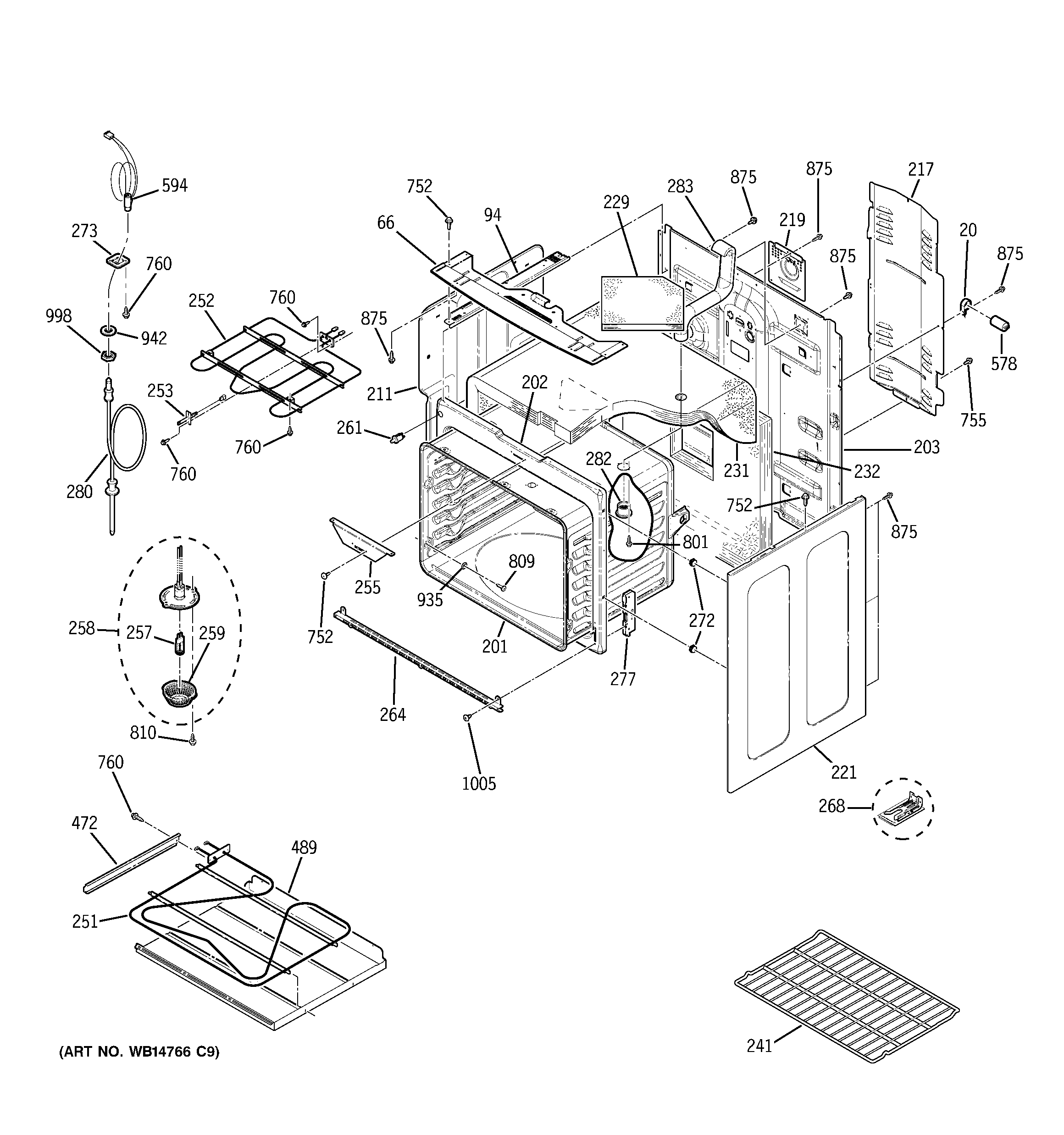 GE PB910SP3SS body parts diagram