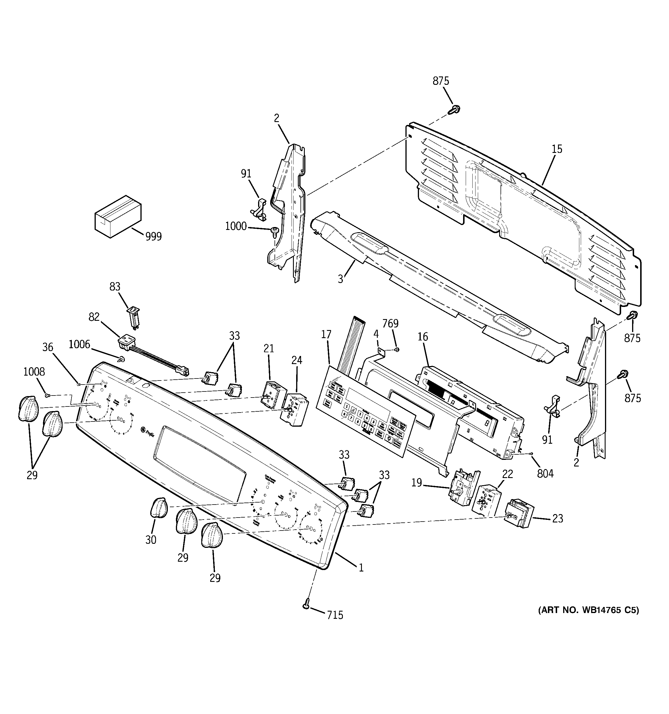 GE PCB909SP2SS control panel diagram