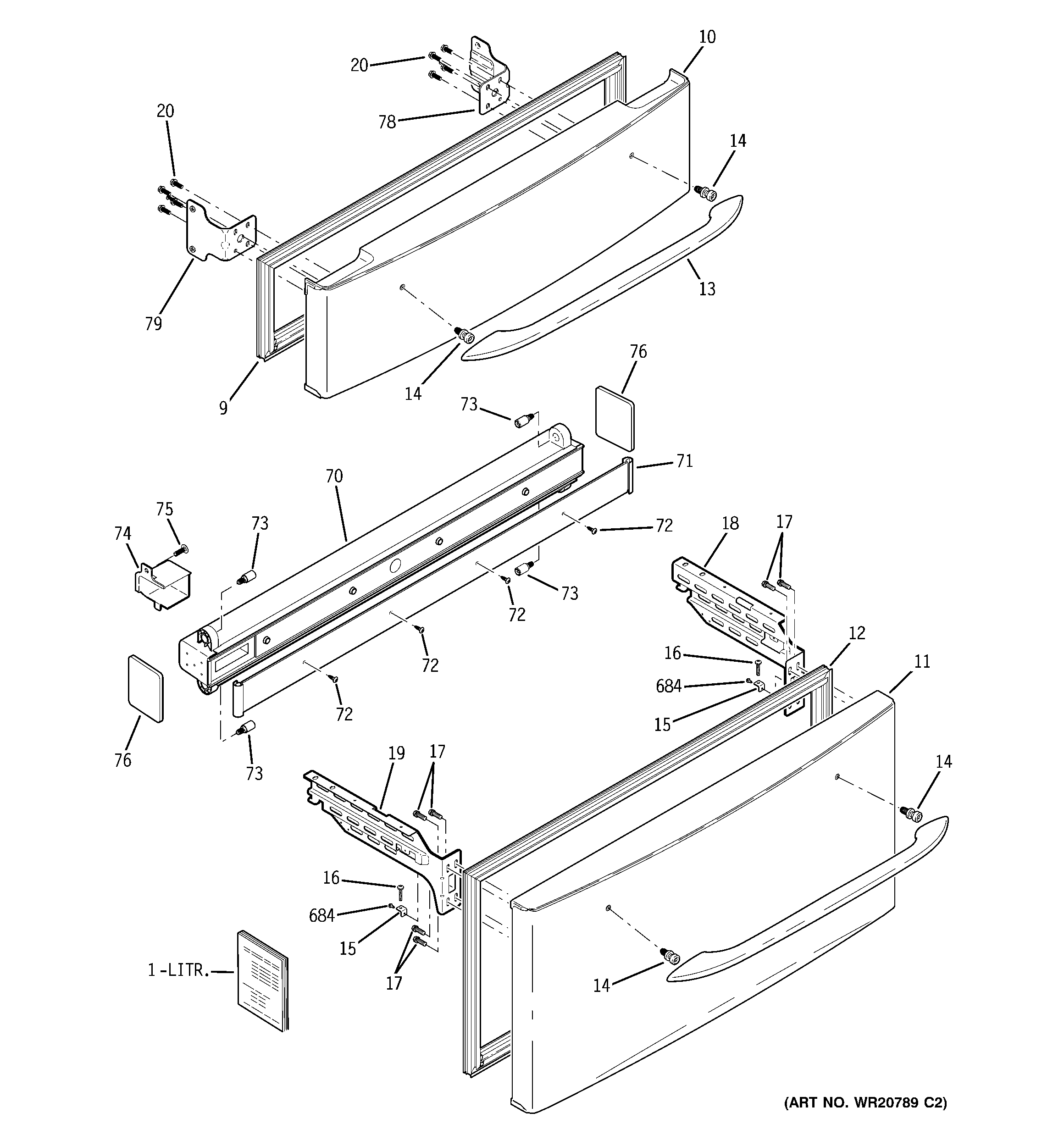 GE PGCS1PJZBSS freezer doors diagram